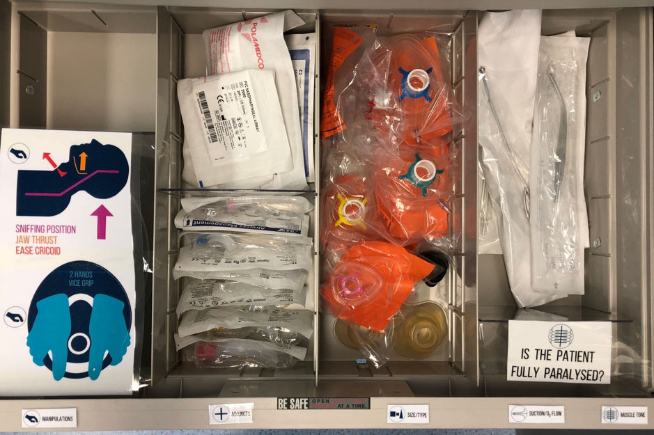 An example of a face mask drawer layout