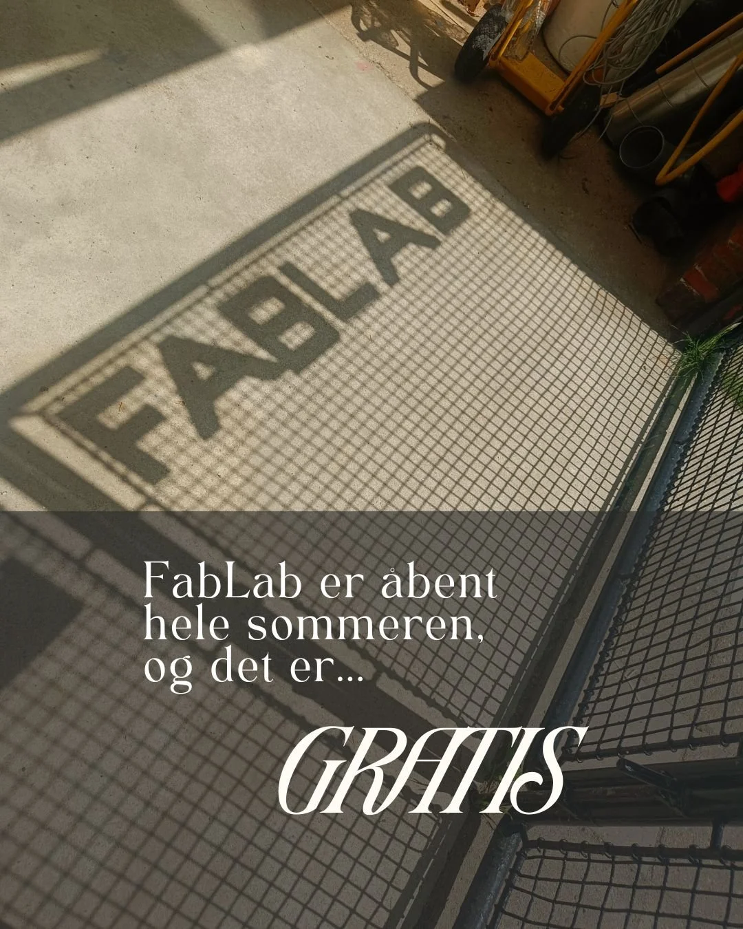 Sommer i FabLab!
Kom forbi og lav noget sejt &ndash; det er helt gratis!
Vi har &aring;bent:
🔹 Tirsdag 10&ndash;12
🔹 Onsdag &amp; Torsdag 15&ndash;18
Ingen tilmelding &ndash; bare drop ind med din id&eacute; 🛠️ 

#fablab&aelig;r&oslash; #makersomm