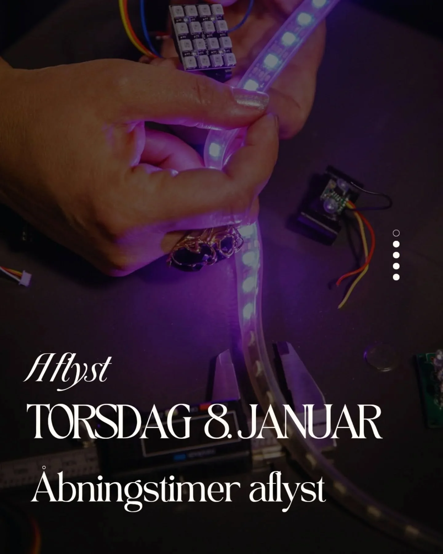 Obs 🚢
Dzl og Vanessa skal med f&aelig;rgen i morgen, torsdag d. 8. januar, og derfor holder Fab Lab lukket i tidsrummet kl. 15&ndash;18.
Vi er tilbage med normale &aring;bningstider igen fra tirsdag i n&aelig;ste uge ✨