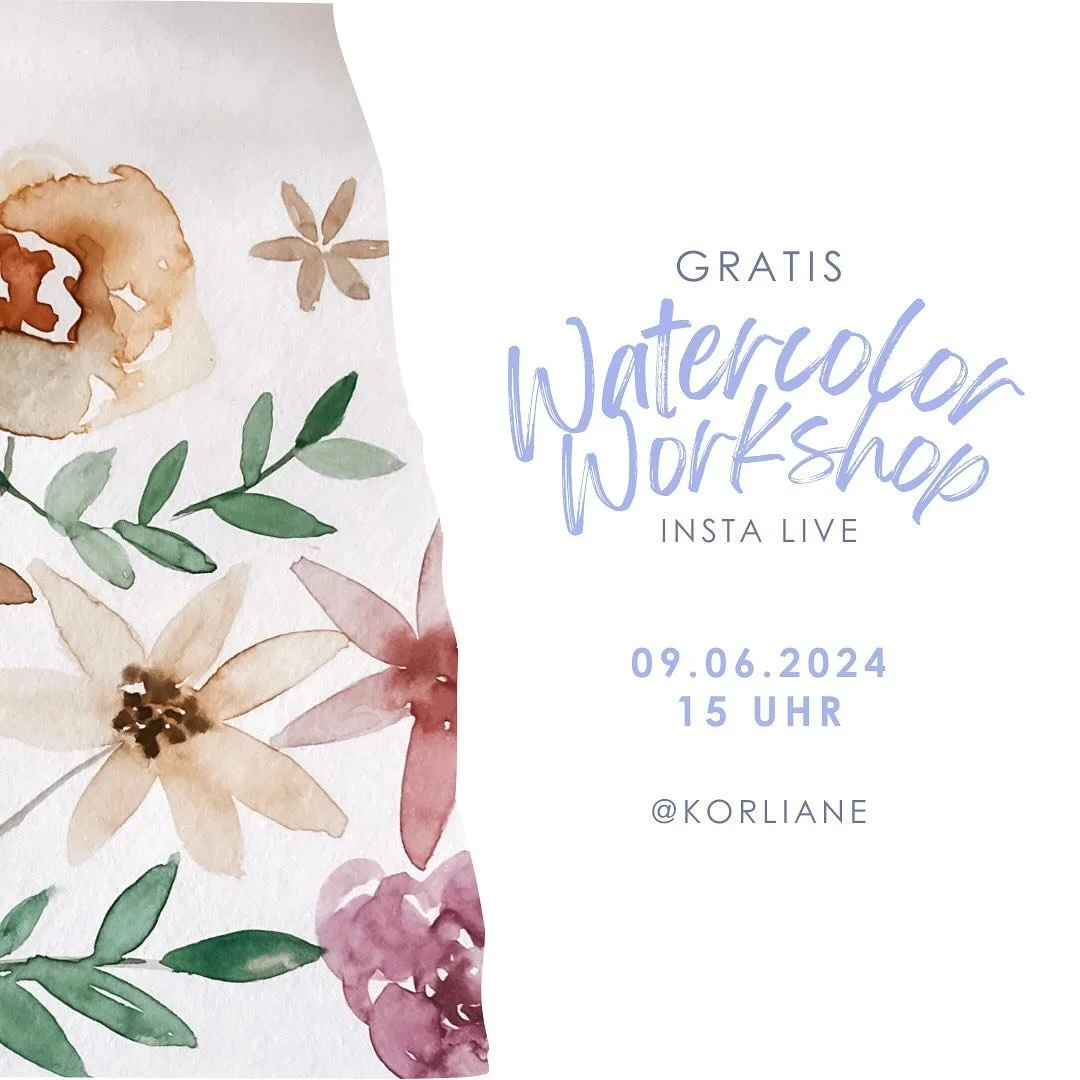 Juhuu- es gibt wieder einen kleinen Online Workshop 😍

Am Sonntag, den 09.06.2024, um 15 Uhr, veranstalte ich einen kostenlosen Mini-Live-Workshop 😍 auf Insta. In 30 Minuten lernen wir gemeinsam, Watercolor-Bl&uuml;mchen zu malen 🌷

Was du daf&uum