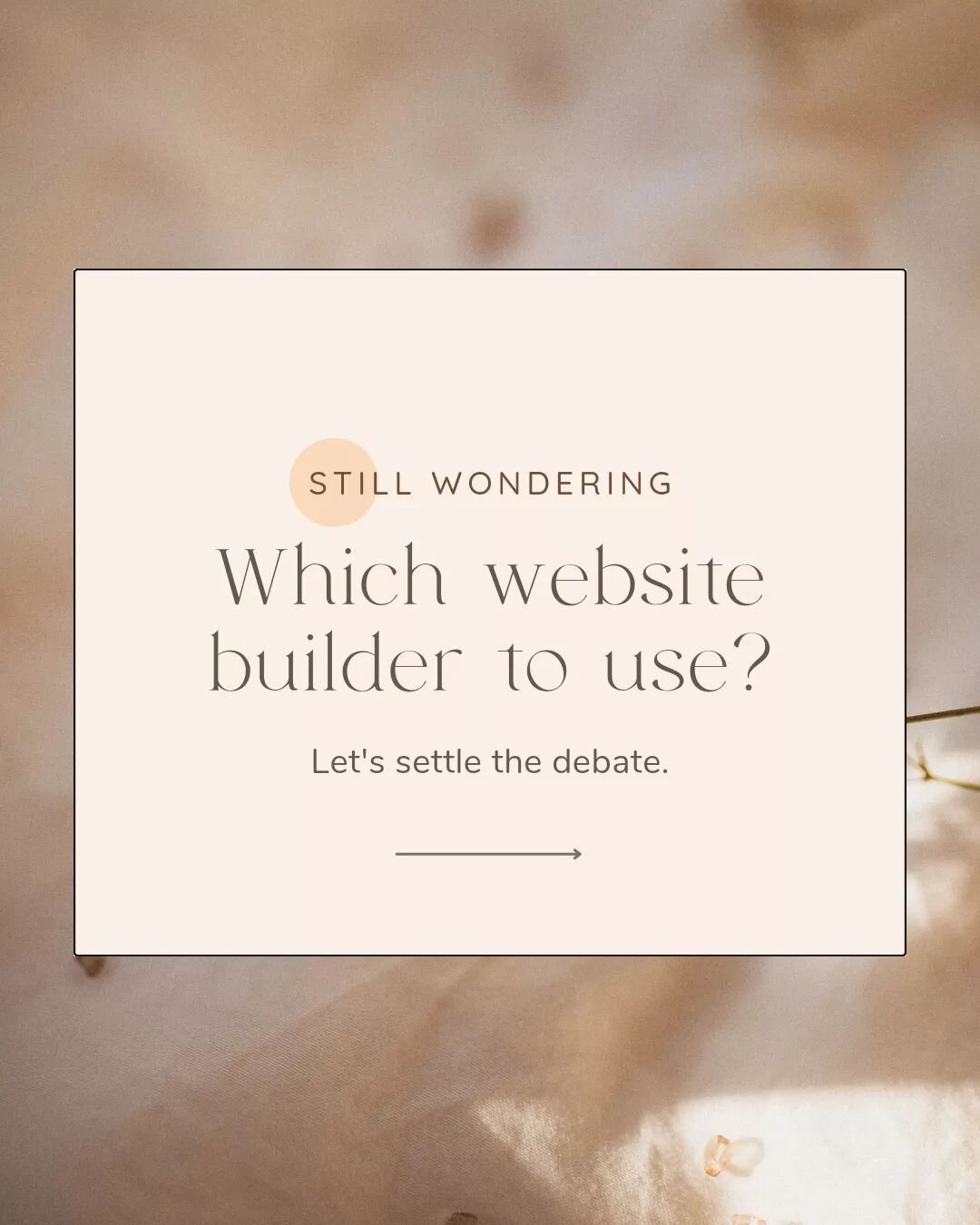 ✨What's the best website platform or website builder for my business?✨

Great question and honestly most designer will propobably recommend their favs.

I don't think that's the best solution - so here is my quick take on the besties:

For bloggers =