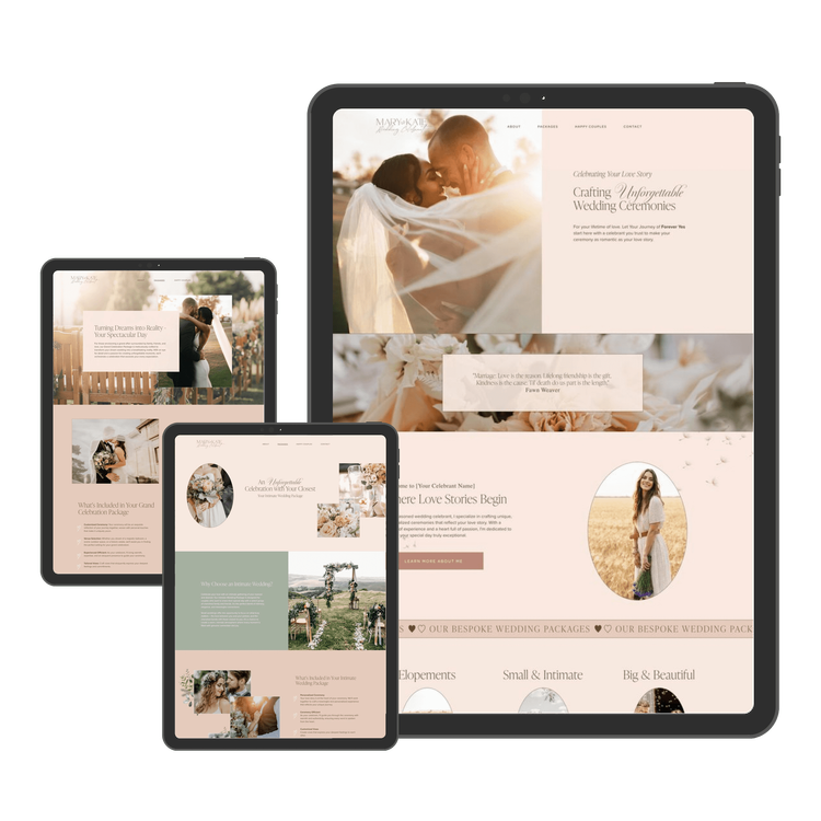 Squarespace Website Template for Wedding Planner and Marriage Celebrants