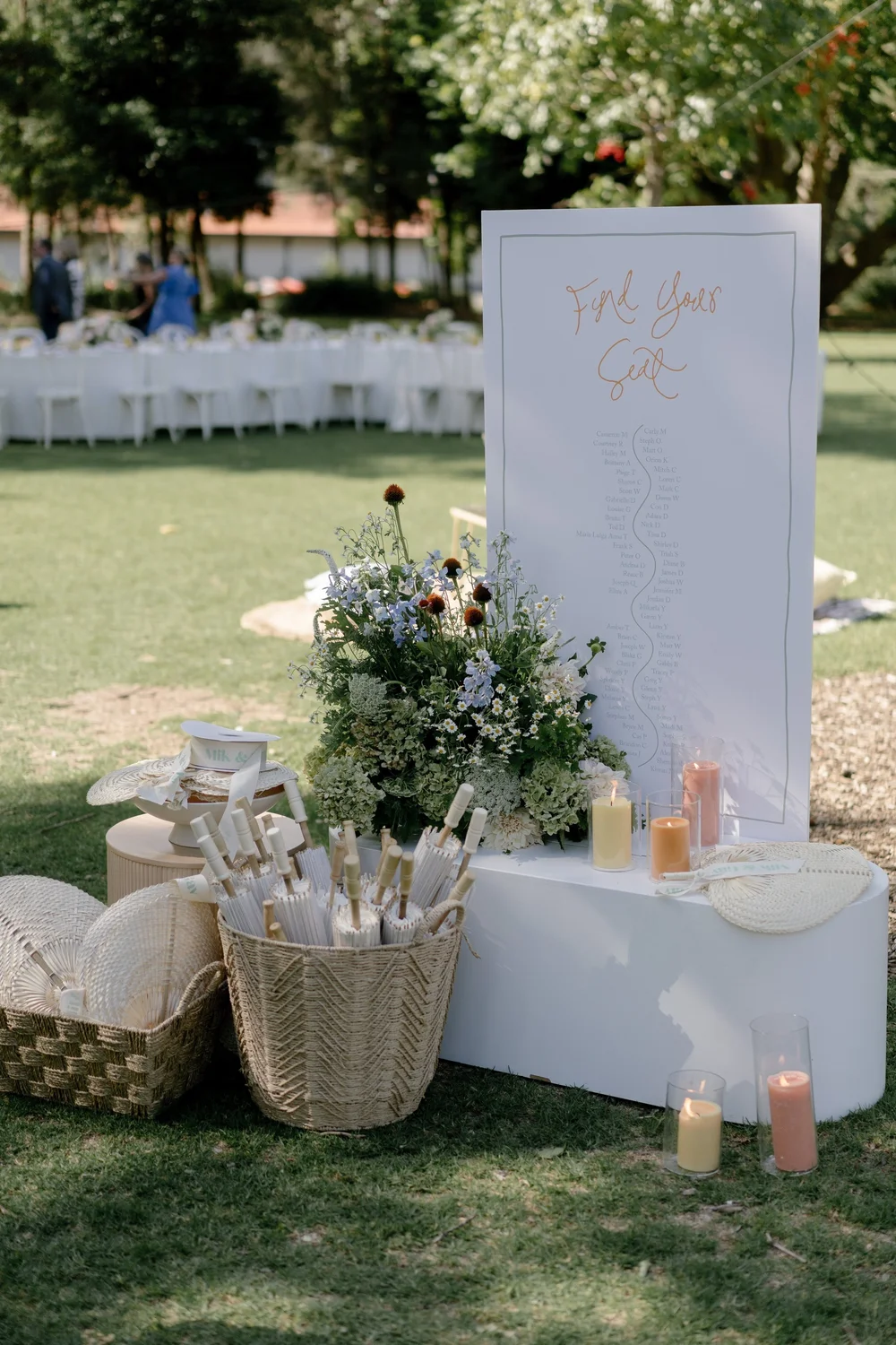 Garden wedding party styling by Honey Lane