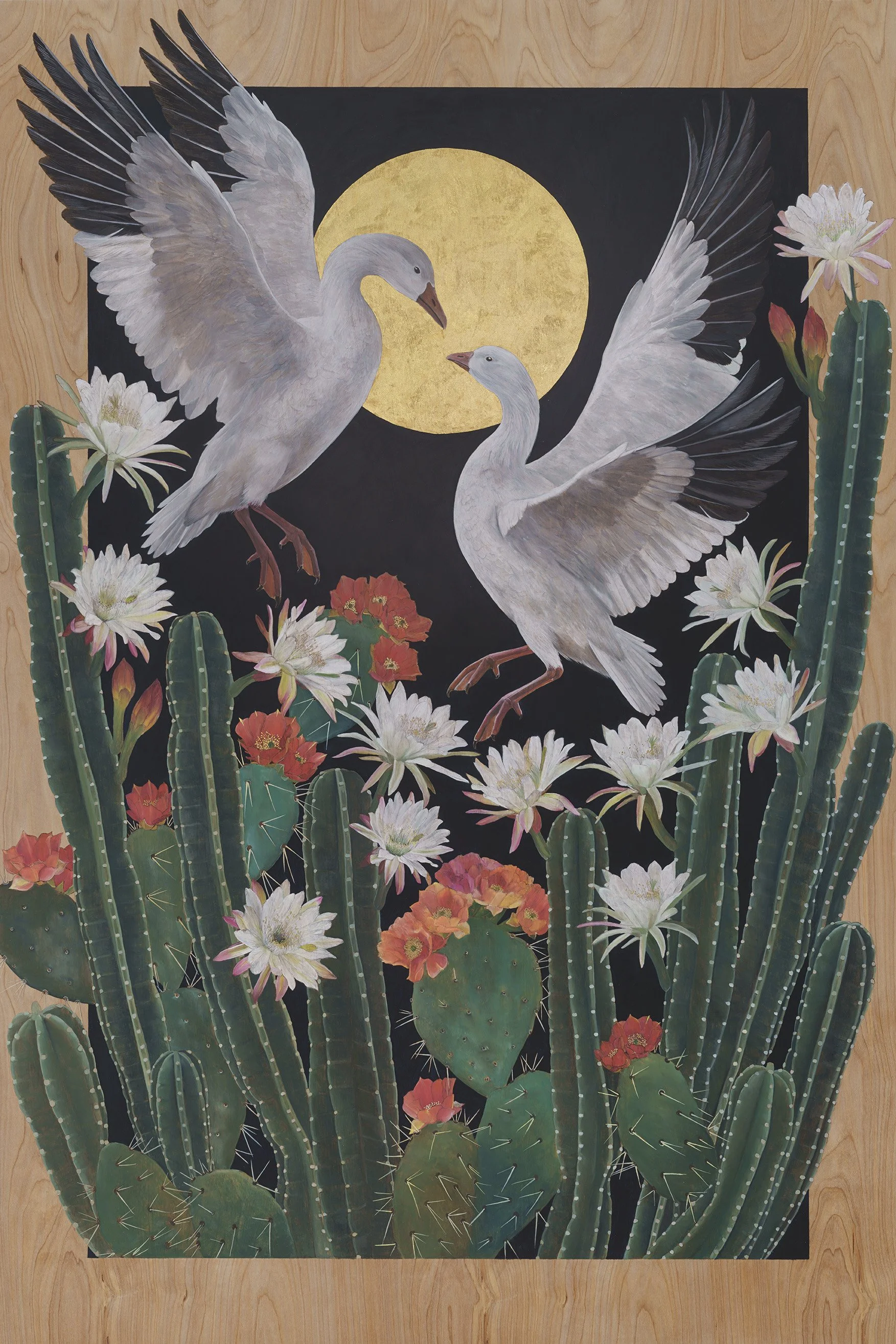 Spirit in the Desert
Woodburning/Wax Pigment/Gold Leaf
60 x 40 in. 