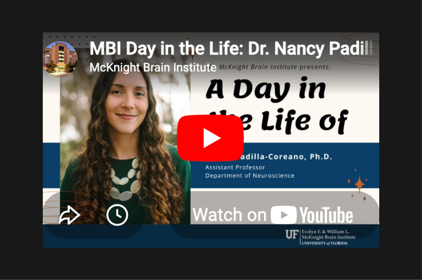 Youtube cover of Dr. Padilla-Coreano talking about a "Day in the life of"