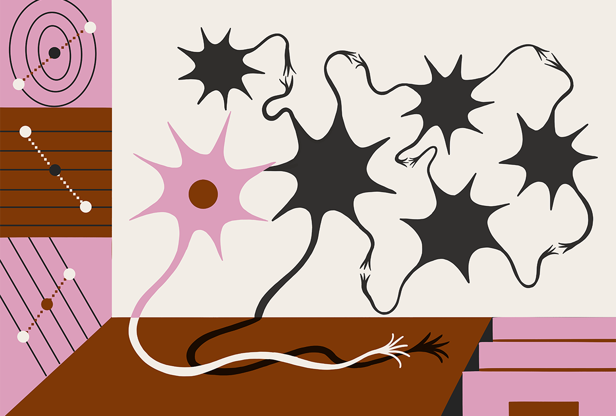 Illustration of a group of neurons