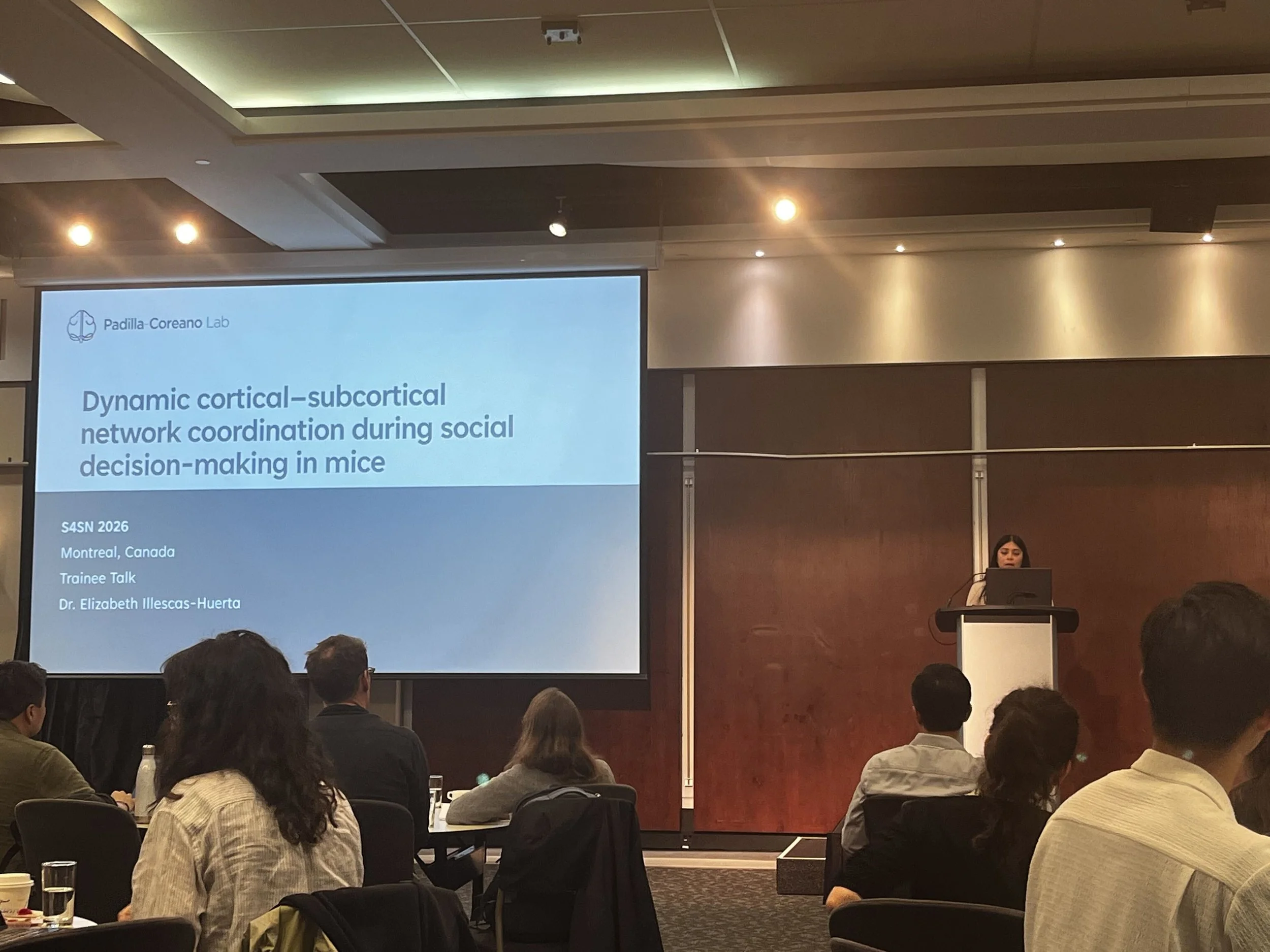 Dr. Illescas-Huerta speaking at the 2026 Society for Social Neuroscience Annual Meeting