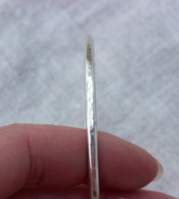 hammer textured silver handmade bangle