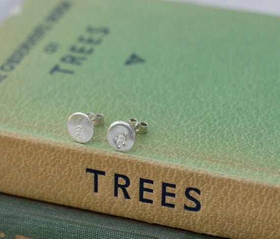 silver christmas tree studs