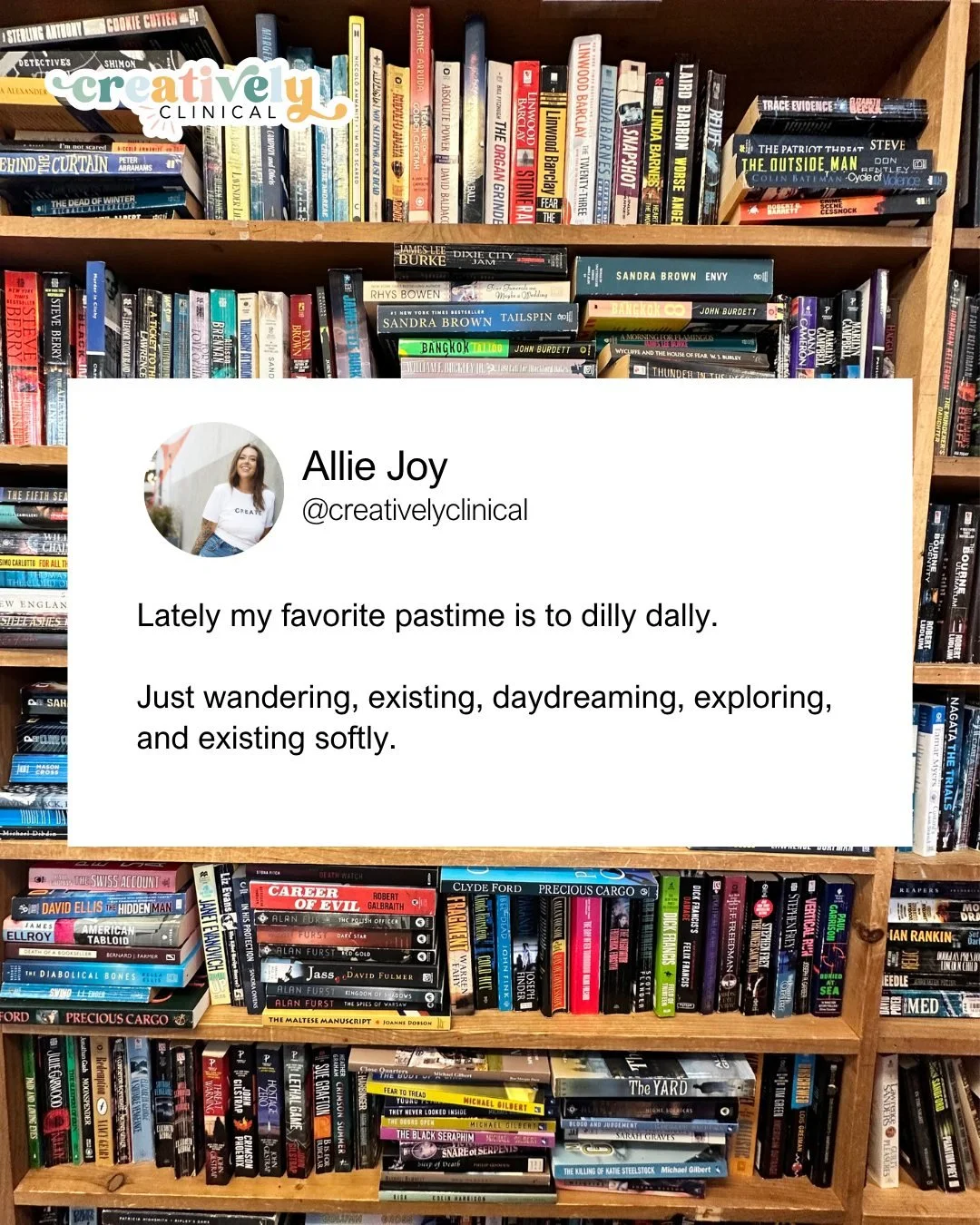 In a world that worships productivity, slowing down feels rebellious.

But when we let ourselves dilly dally, to linger, to daydream, and to rest, we reconnect with creativity.

Some of your best ideas don&rsquo;t come from the grind&hellip; they com