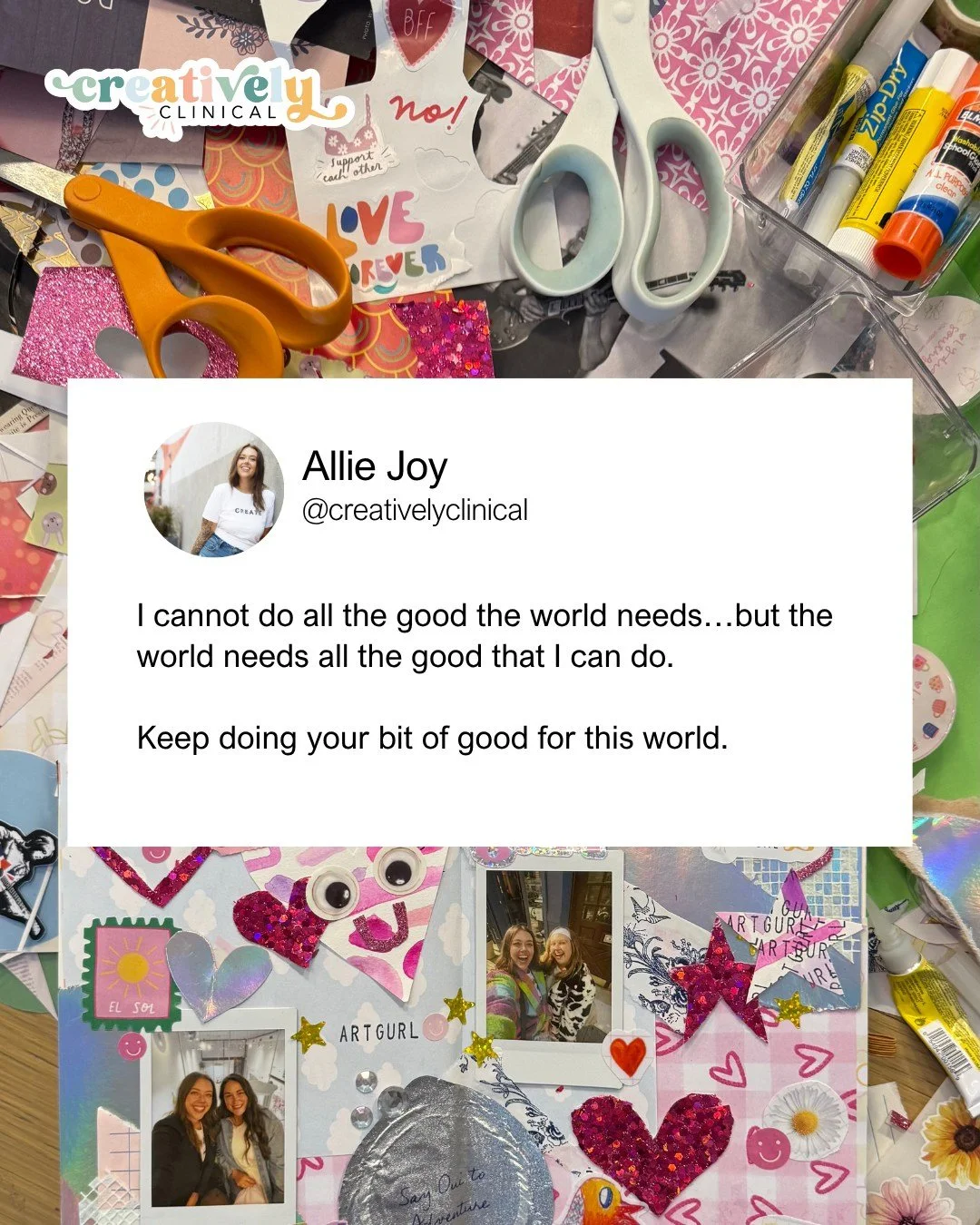 Gentle reminder: you are not responsible for saving the world.

But your small, consistent acts of kindness like the art you make, the care you give, the joy you share, those acts ripple outward in ways you may never see.

Every moment of compassion 