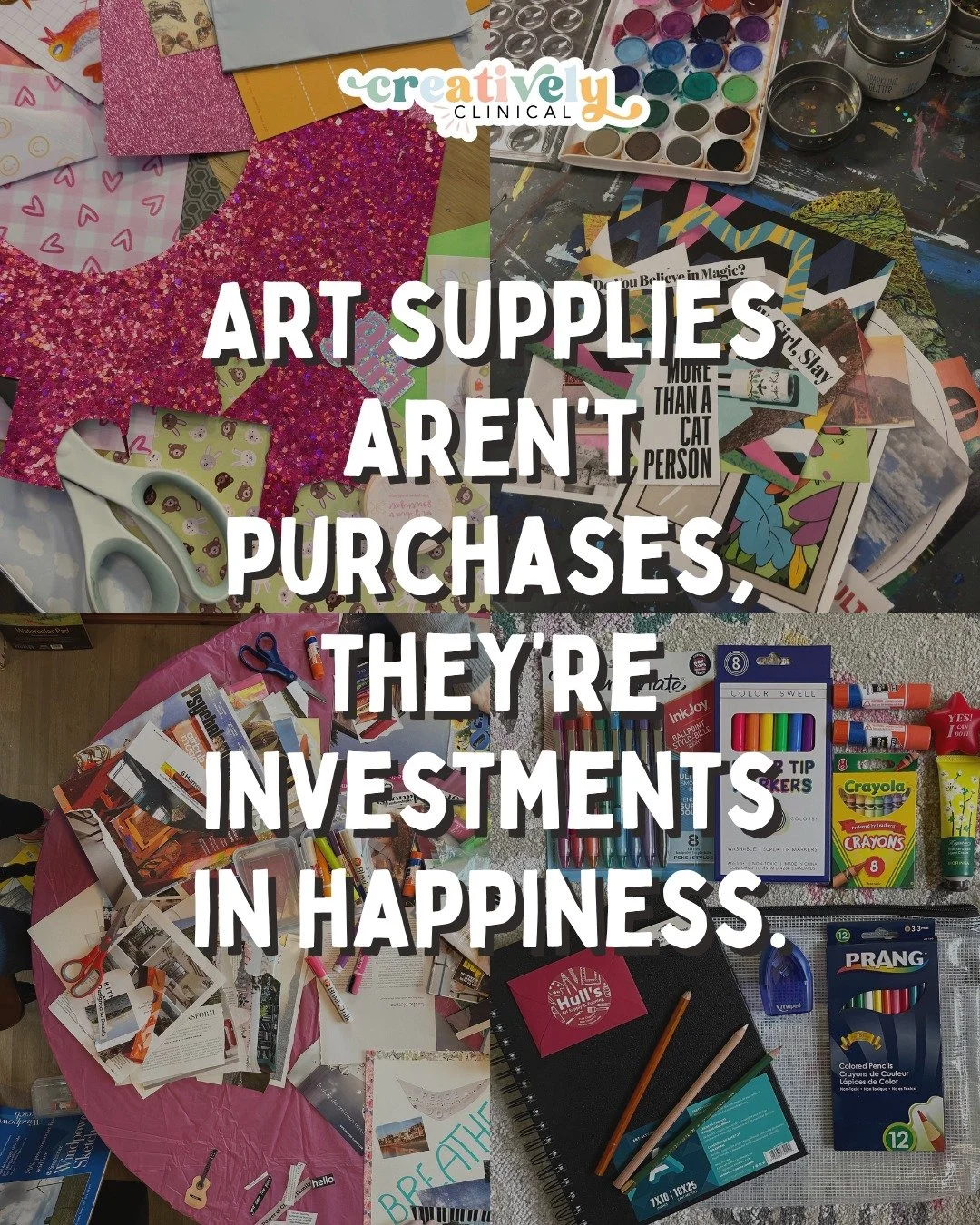 Your art supplies aren&rsquo;t just cluttering your studio, they&rsquo;re holding space for your healing.

Every brushstroke, every page, every smudge of paint is an act of believing that your creativity matters.

Art supplies are not &ldquo;wants.&r