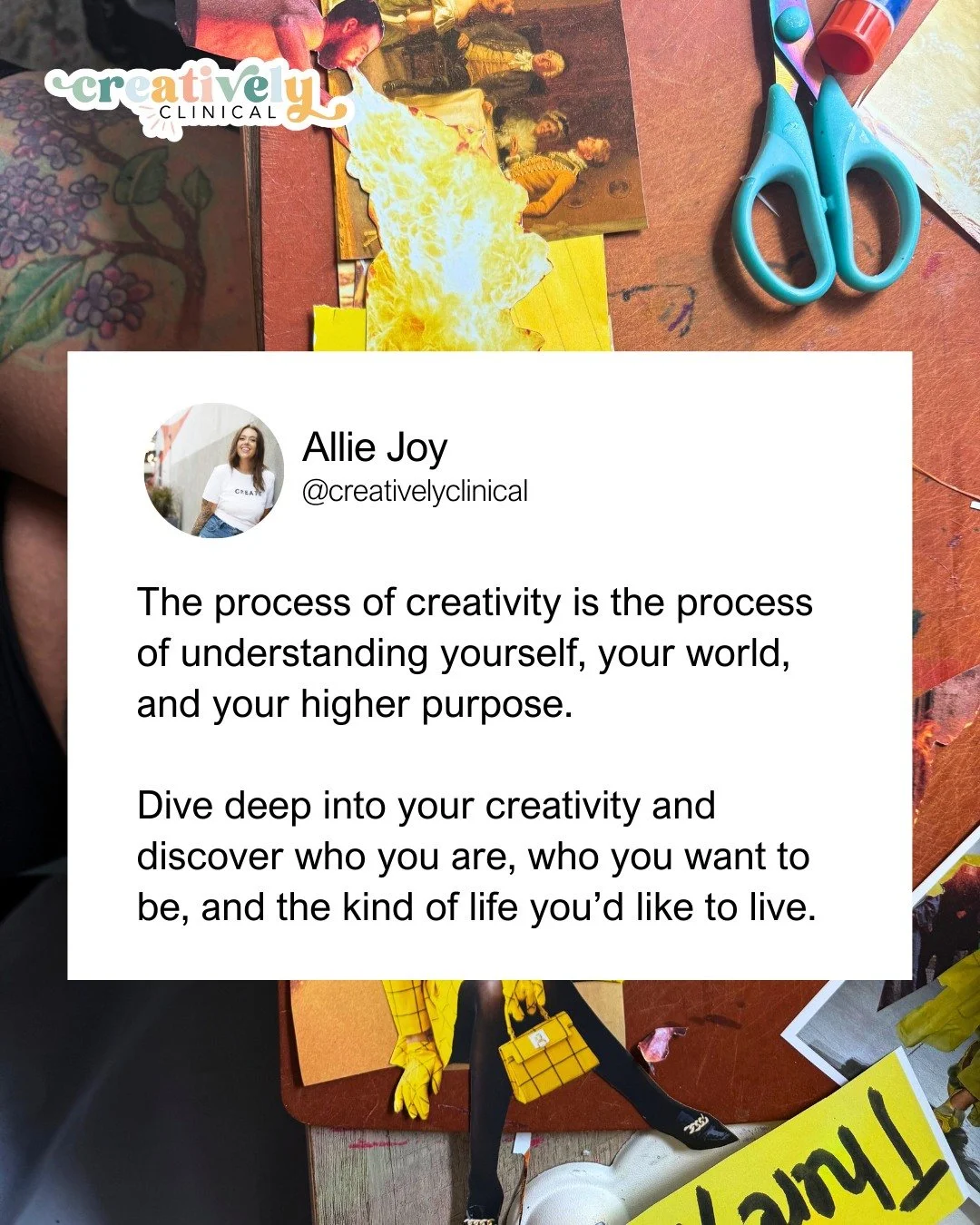 Creativity is more than expression, it&rsquo;s a journey of self-discovery. 🎨✨

You&rsquo;re doing more than making art when you create, you're listening to yourself, exploring your inner world, and uncovering your values, desires, and the life you 