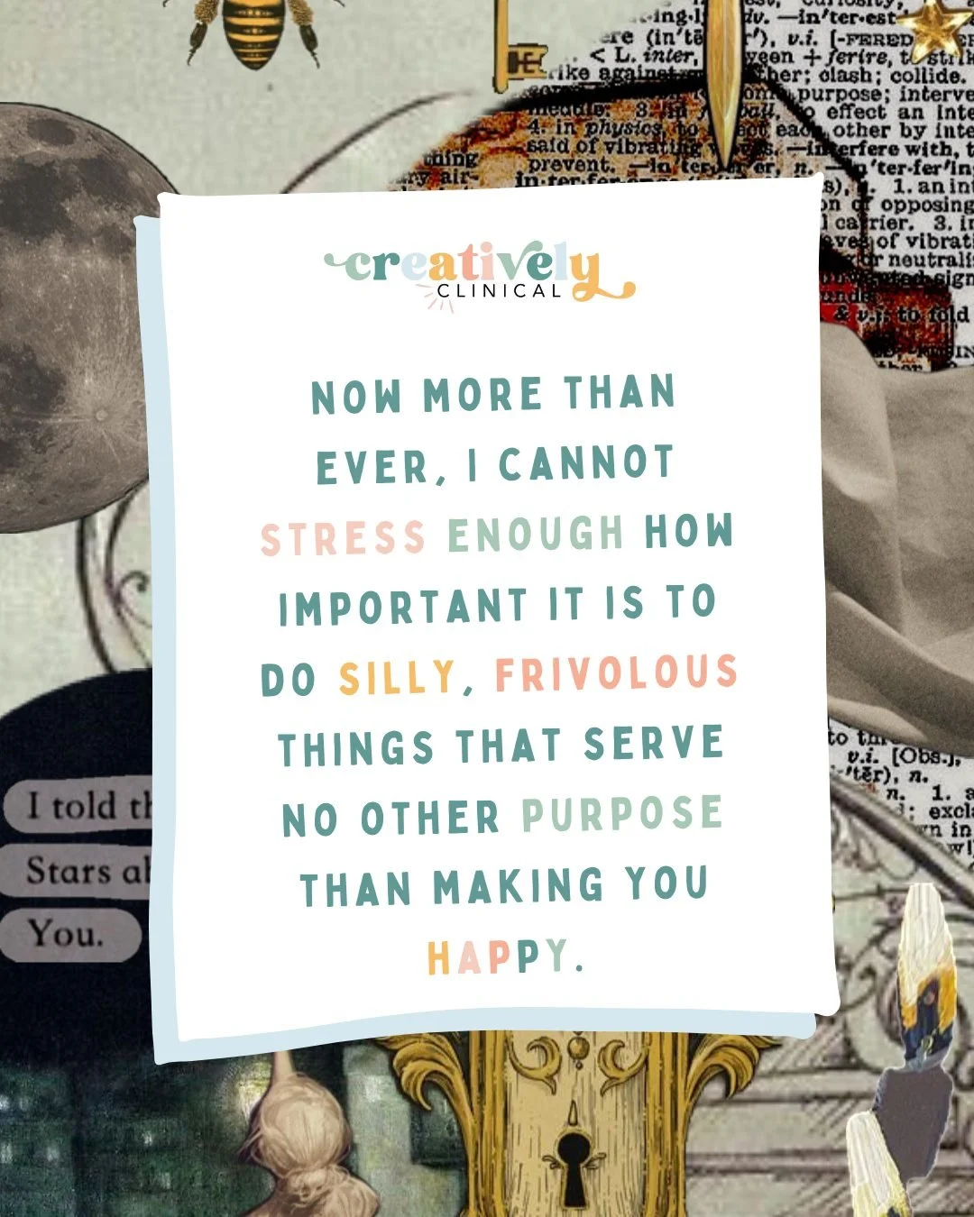 Not everything needs to be useful. Not everything needs to be optimized, shared, or turned into something productive. The point is simply to create for joy.

Silliness softens the nervous system. Frivolous joy reminds us that we are still alive, stil