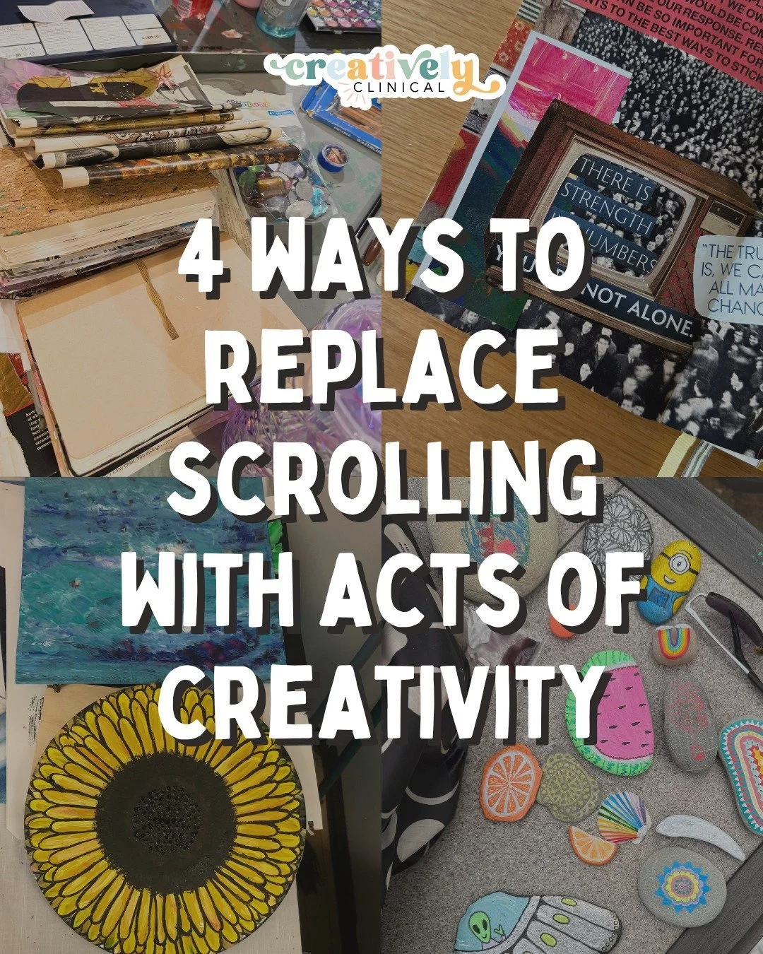 Scrolling isn&rsquo;t bad but sometimes it&rsquo;s a signal that your brain wants stimulation, not more information.

Creative acts meet that same need while offering something deeper: presence, expression, and relief. Even a few minutes of hands-on 