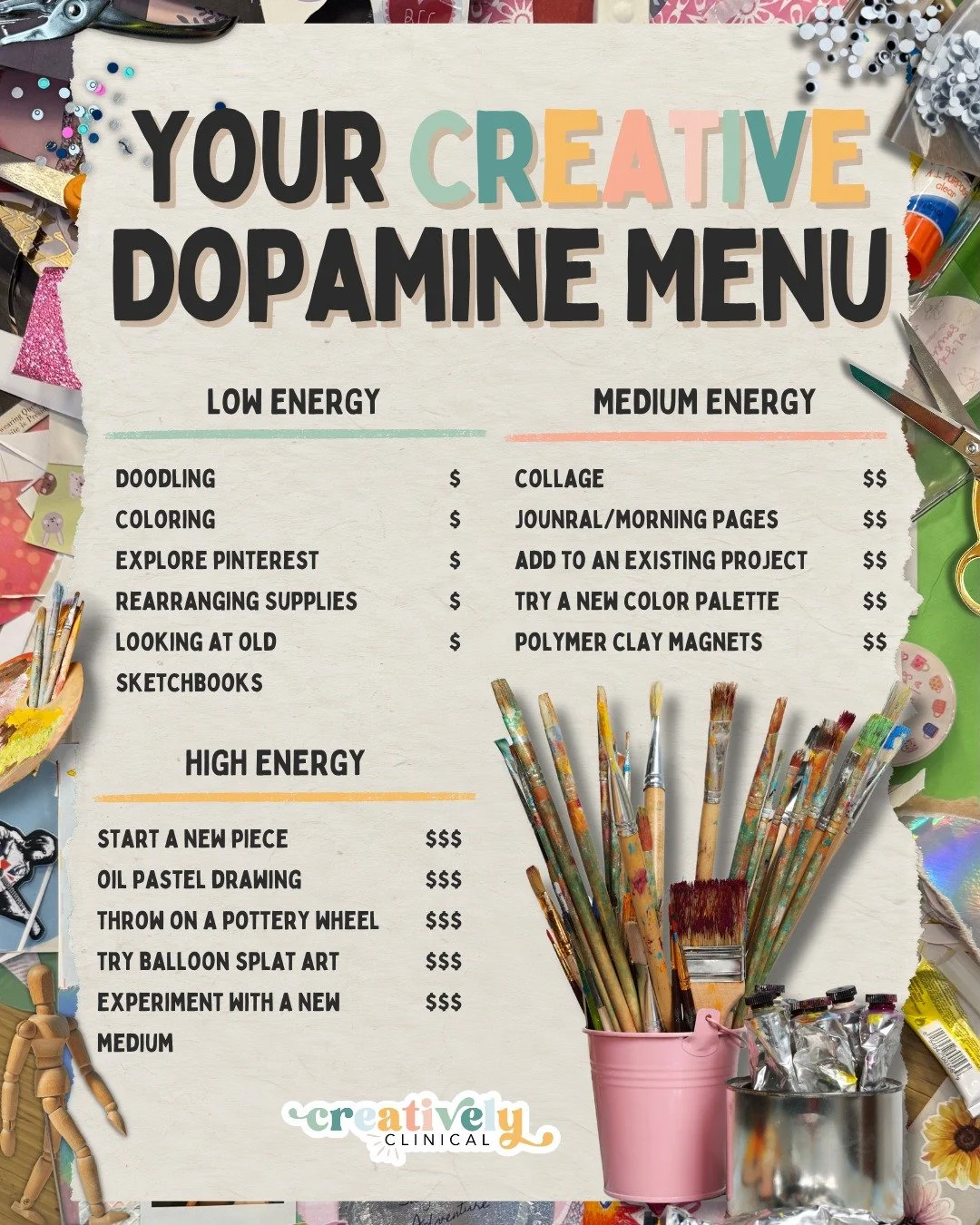 Not every creative moment requires the same amount of energy.

Some days you feel inspired and focused. Other days, even starting feels like too much. That does not mean you are not creative, it means your nervous system has different needs.

When yo