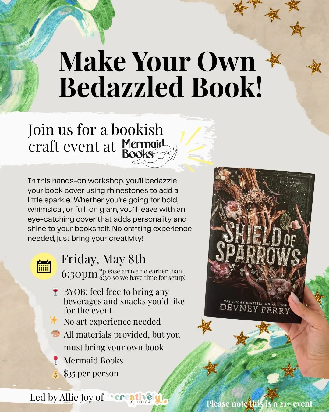 Crafty friends, you know what time it is! It&rsquo;s time for two bedazzling nights @mermaidbooksct in May and I&rsquo;m already counting down until they&rsquo;re here! 

These are truly some of my favorite events to host. We all sit together, slow d