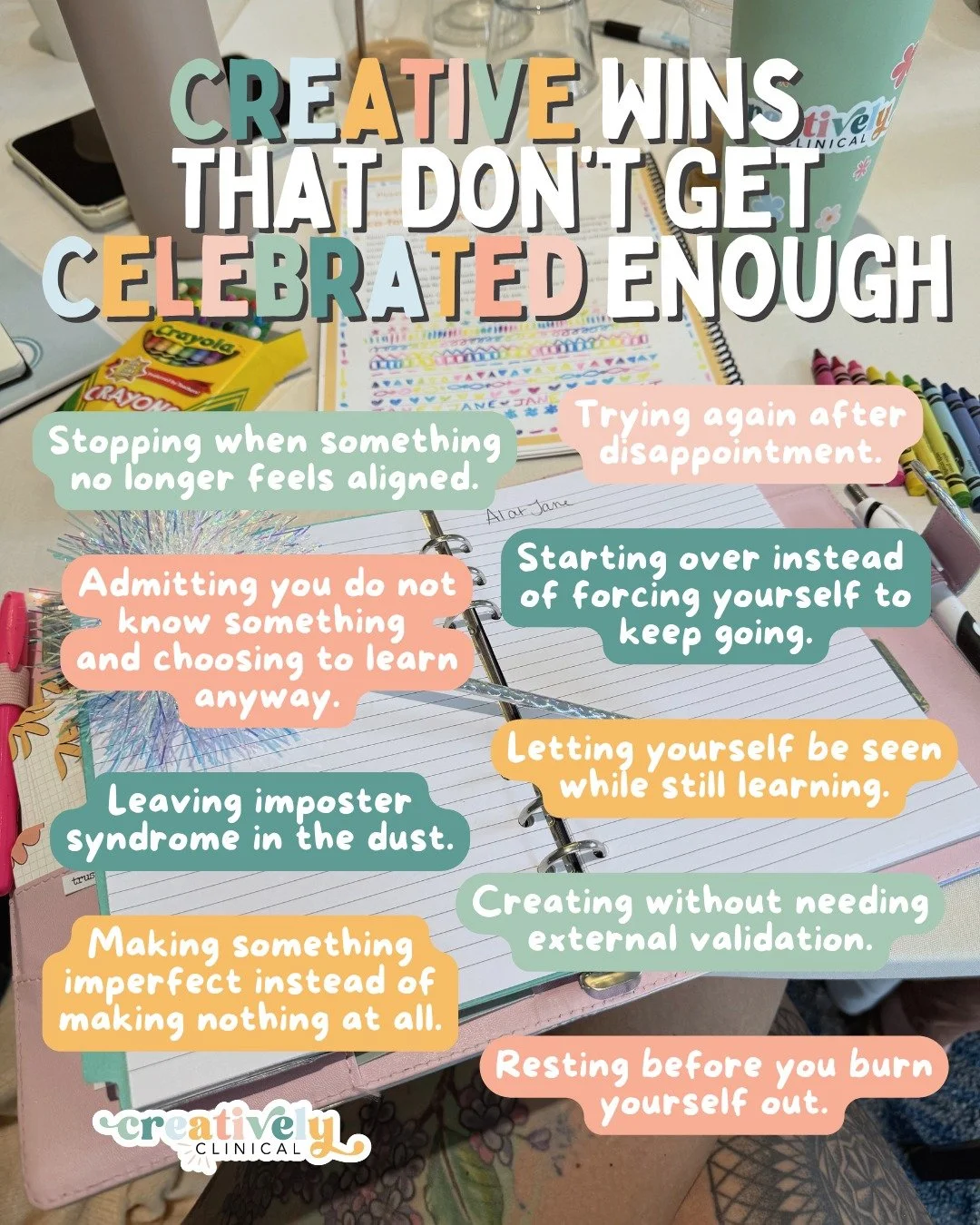 Creative wins are not always loud, polished, or easy to post online but they are still deeply meaningful.

Every time you honor your instincts, allow yourself to experiment, or continue creating despite fear, you strengthen your relationship with you