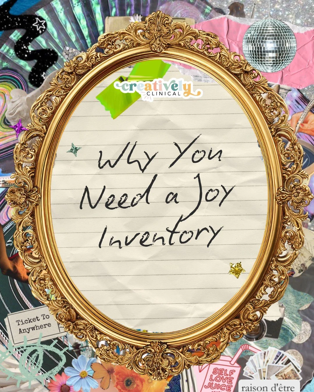 Many people know what drains them, but very few people intentionally track what restores them.

A joy inventory creates a tangible reminder of all the things that help your nervous system soften and your creativity reconnect.

Research consistently s