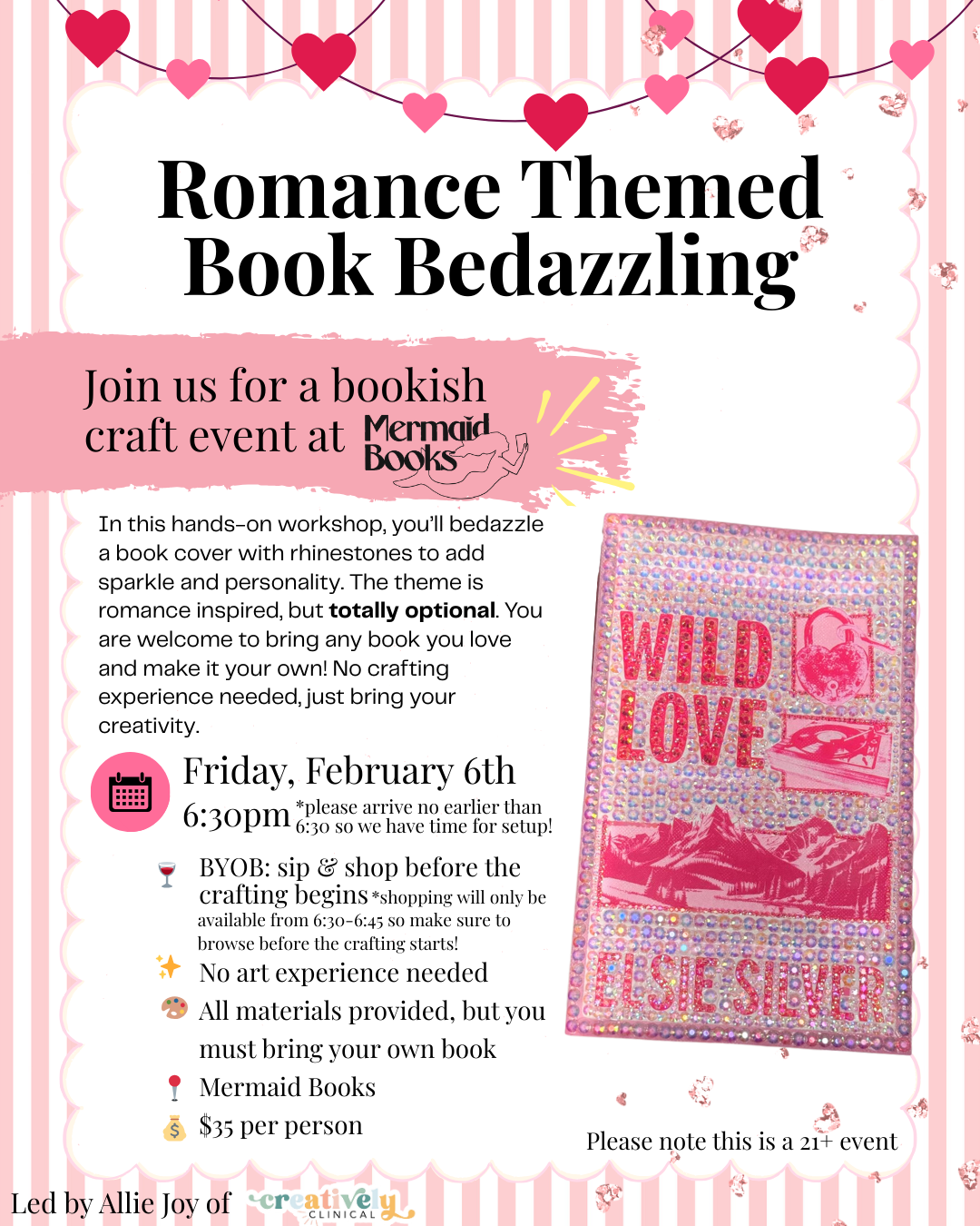 Romance Themed Book Bedazzling at Mermaid Books - February 6th