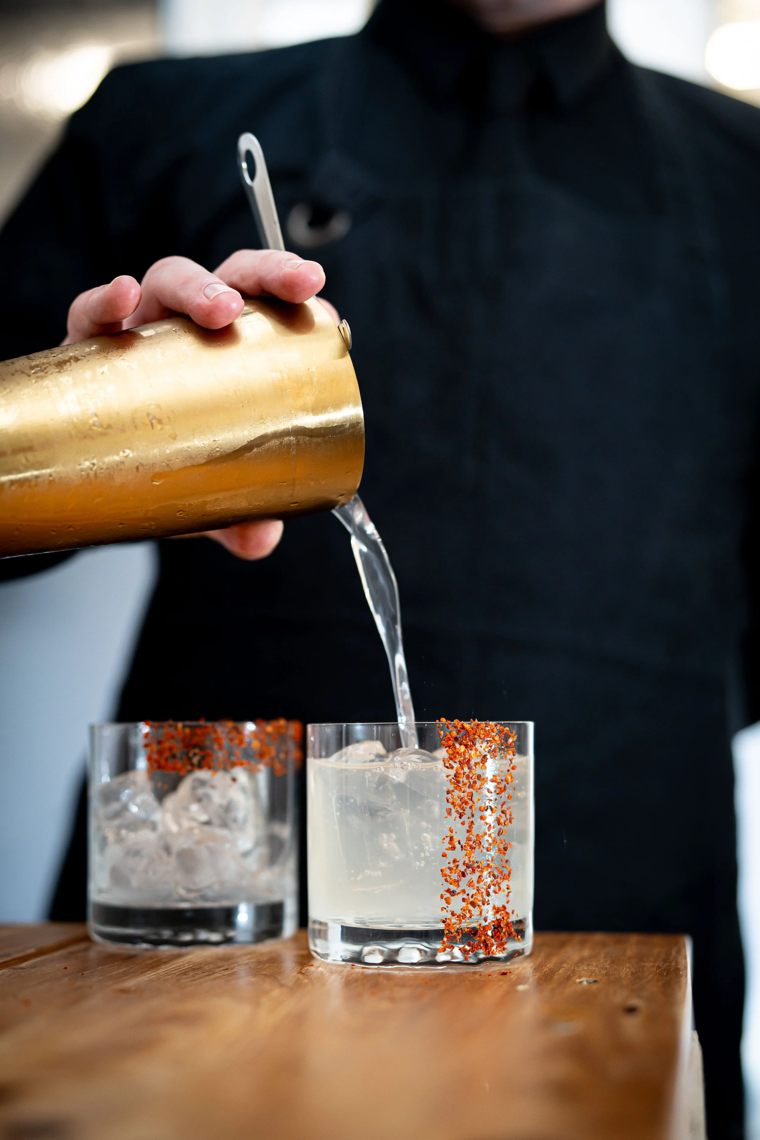 Cocktail pouring.