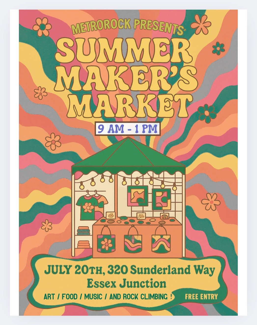 Super excited for this one!!! 🌼
July 20th we are hosting a summer maker’s market !!!
Lots of local vendors, music, & food
Want to be a vendor? click the link in our bio to sign up
Mark your calendars & tag your market buddy! 🙌🌻