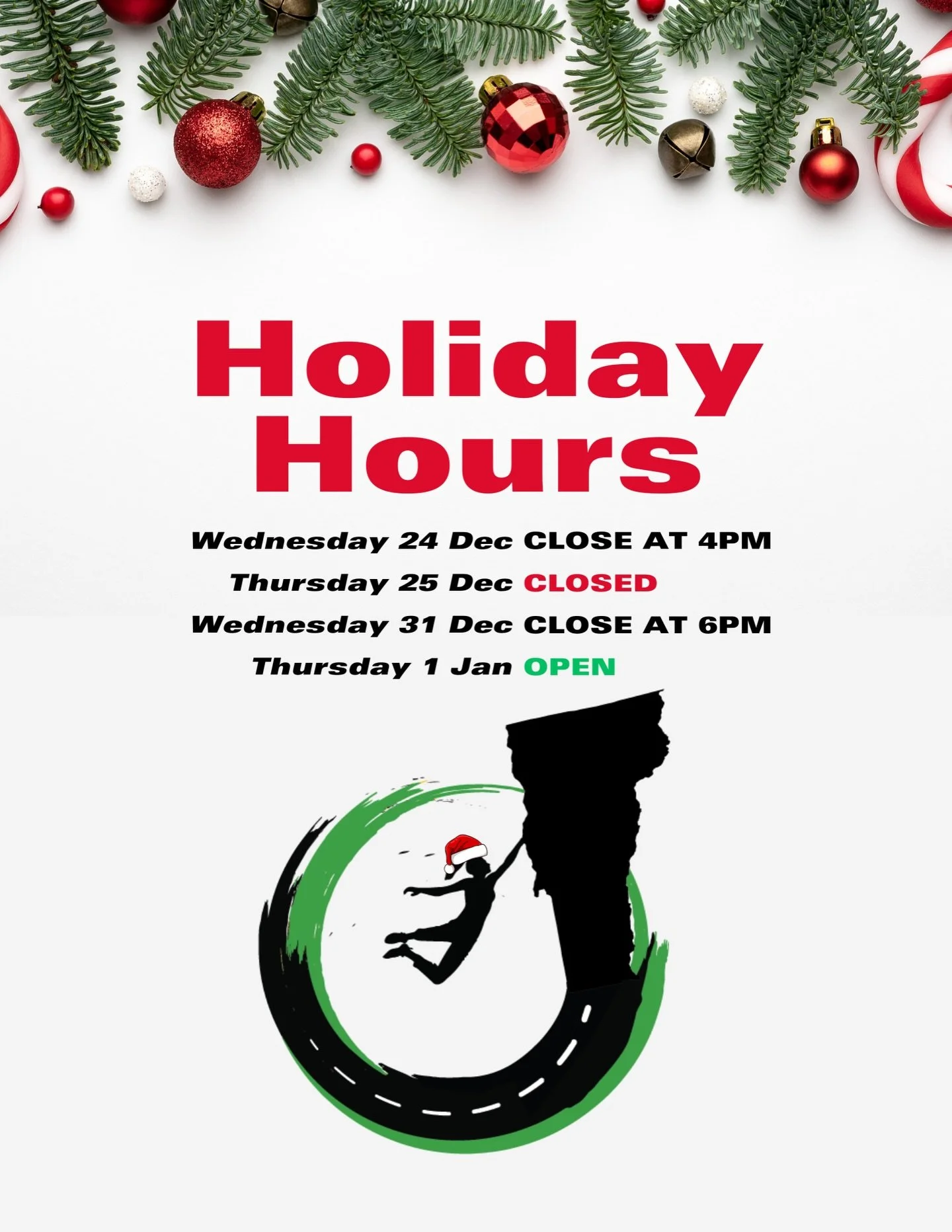 Happy Holidays! These are our holiday hours this season!