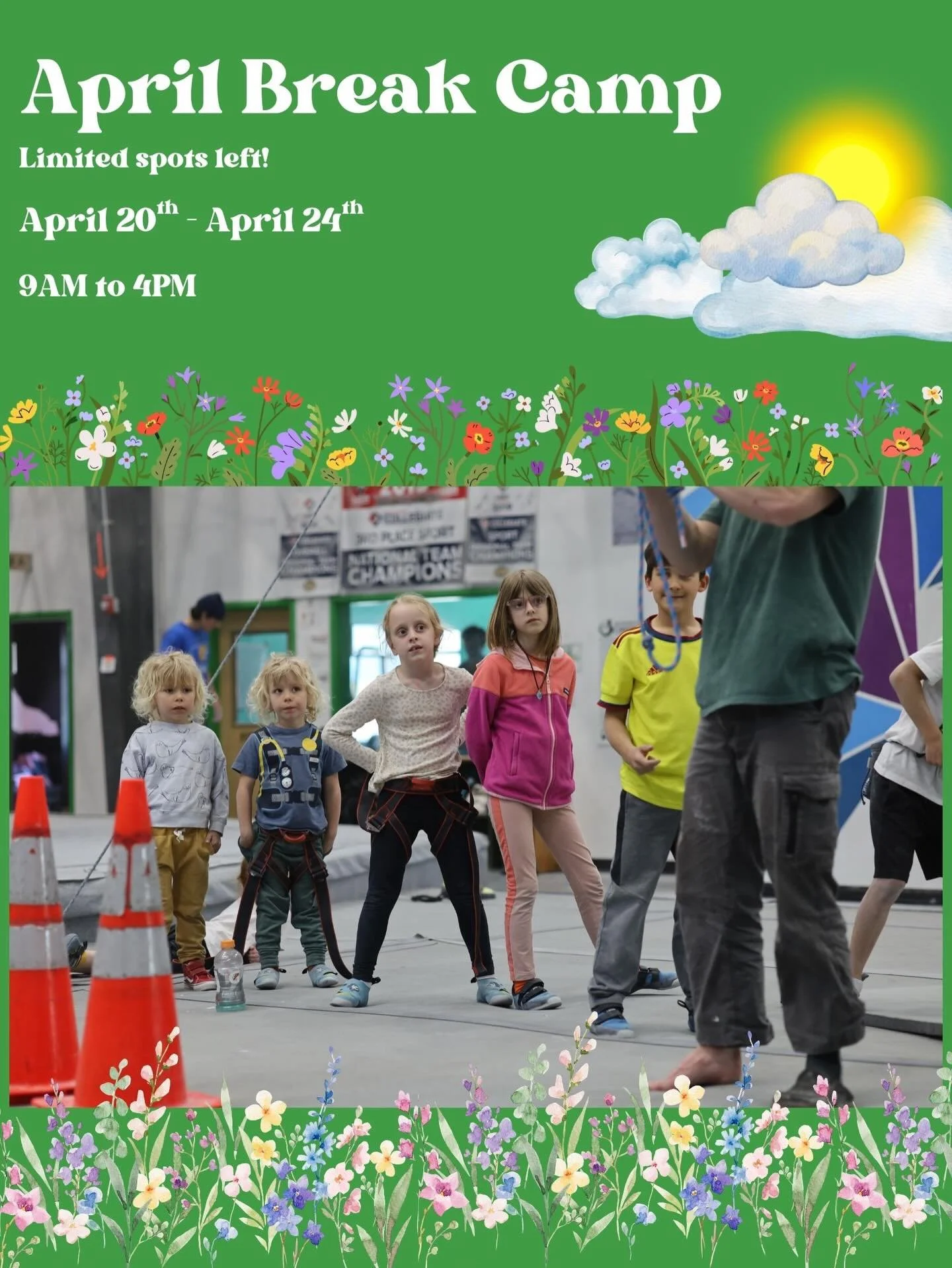 Only a few spots left for our April Break camp that runs from April 20th - April 24th from 9am to 4pm! Sign up through our website and email juliette@metrorock.com for any additional questions