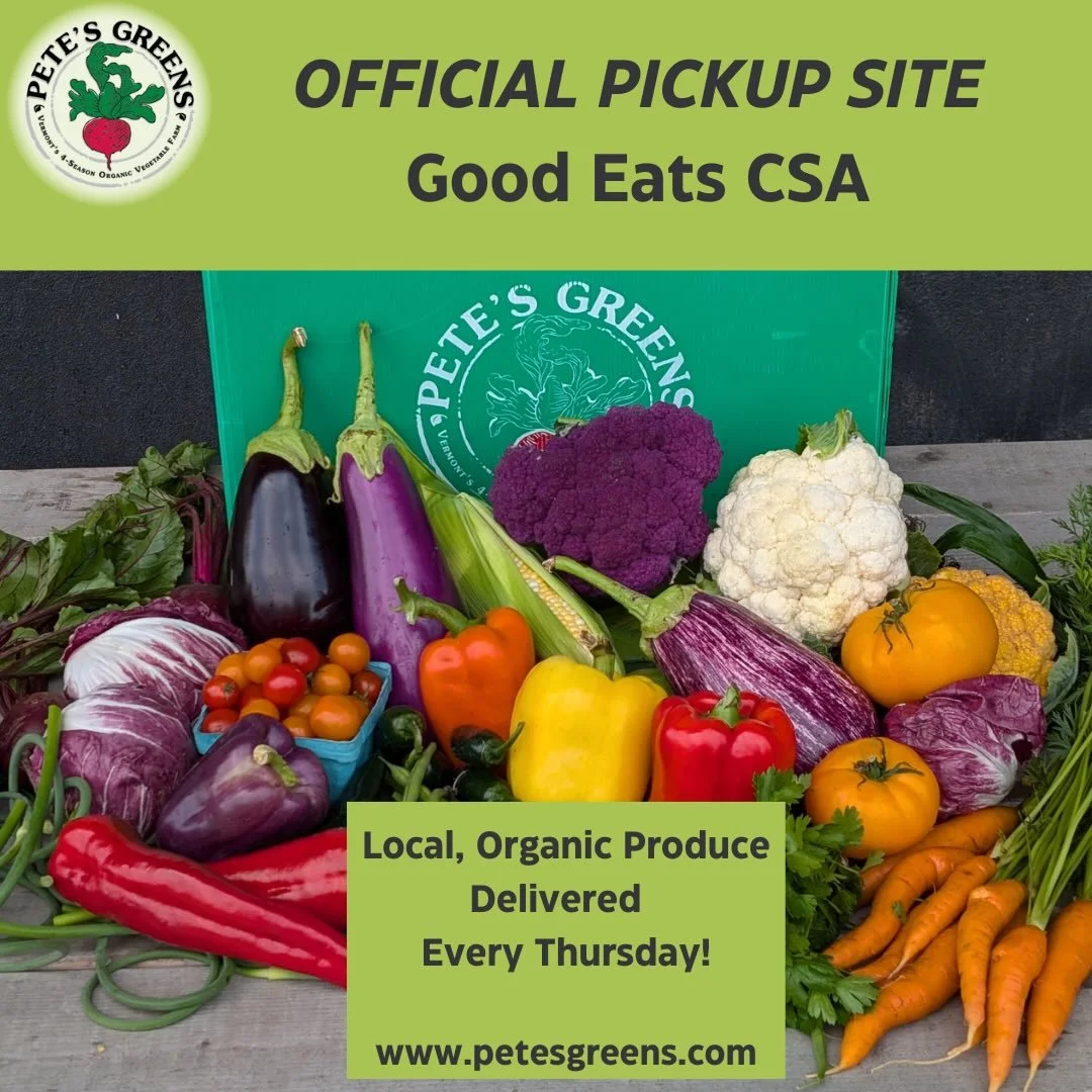 Hey Neighbors,

Did you know that Pete&rsquo;s Greens delivers their organic veggies to MetroRock Climbing Gym every Thursday? You can join their Good Eats CSA any time and start receiving your own box of Vermont-fresh produce here every week or ever