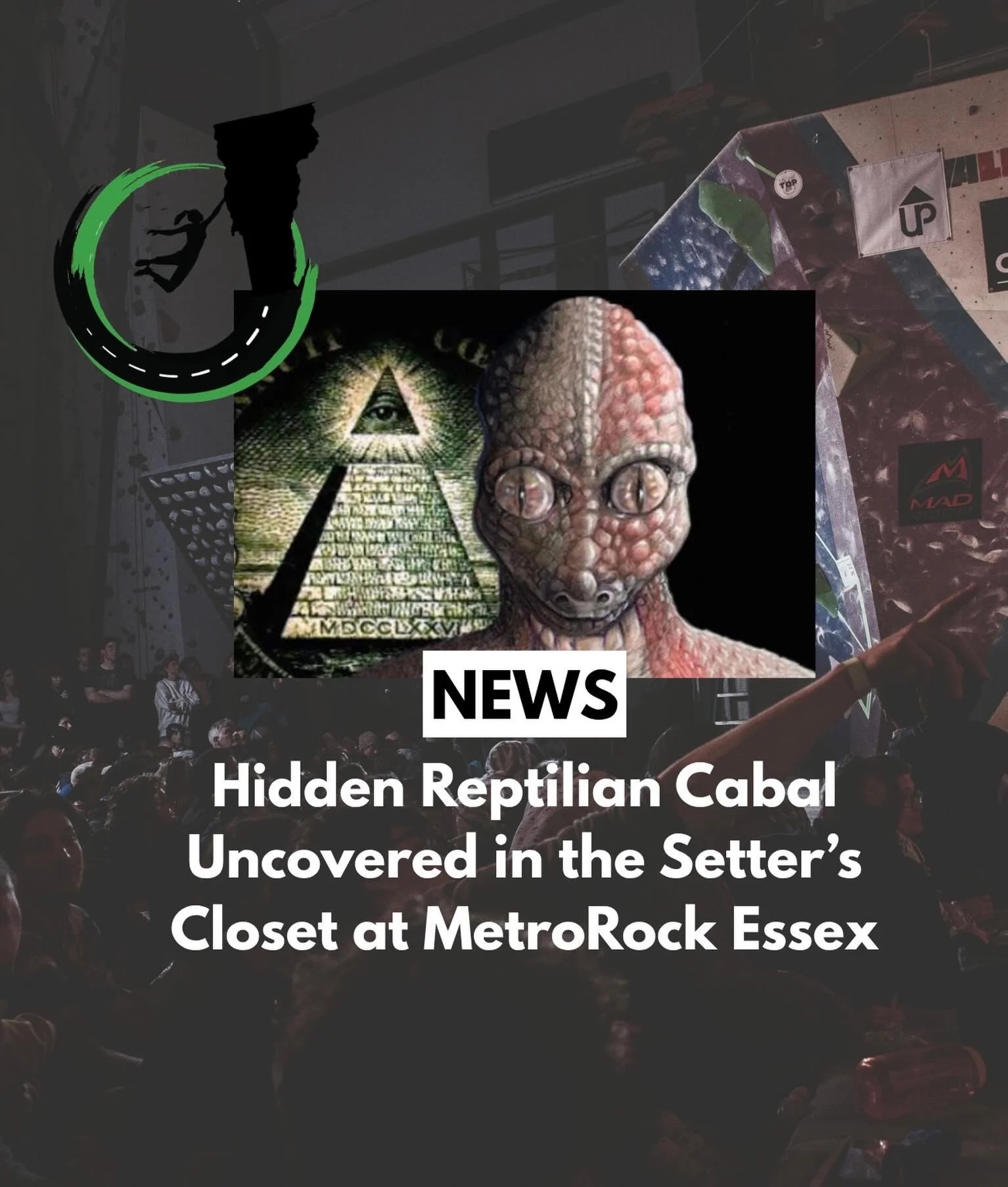 🚨 BREAKING NEWS 🚨
After months of investigation, officials have uncovered what appears to be a reptilian cabal operating deep within MetroRock Essex&rsquo;s setter&rsquo;s closet.

Suspicions began when staff started finding evidence of ritual sacr