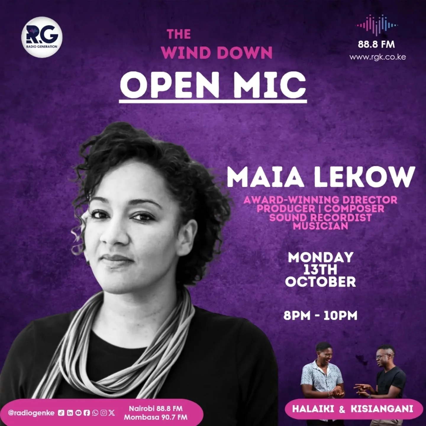 🎙️ Tonight on The Wind Down Open Mic (@radiogenke &ndash; 88.8FM)

Tune in from 8pm to 10pm as @christopher.m.king and @maialekow the filmmakers behind How To Build A Library, join hosts @halaiki and @emmanuelkisiangani for a chat about the film, st