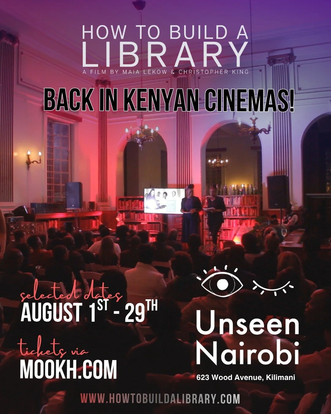 How to Build a Library is back on the big screen in Nairobi 🎬 and this time, we want you to bring everyone you know.

Two women. One crumbling library. And a country's history in the balance. The story of @angelawachuka_, @shirokoinange and @thebook