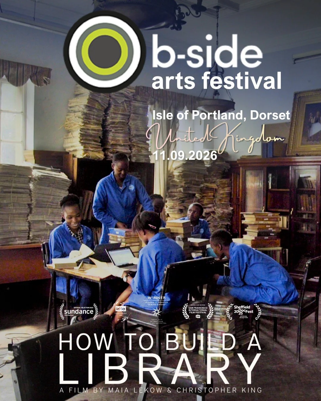 How to Build a Library is coming to Portland, Dorset.

As part of @bsidefestival 2026, there's a free screening of the film at the Royal Manor Theatre on the Isle of Portland.

It follows two tenacious women in Nairobi as they reclaim a neglected pub