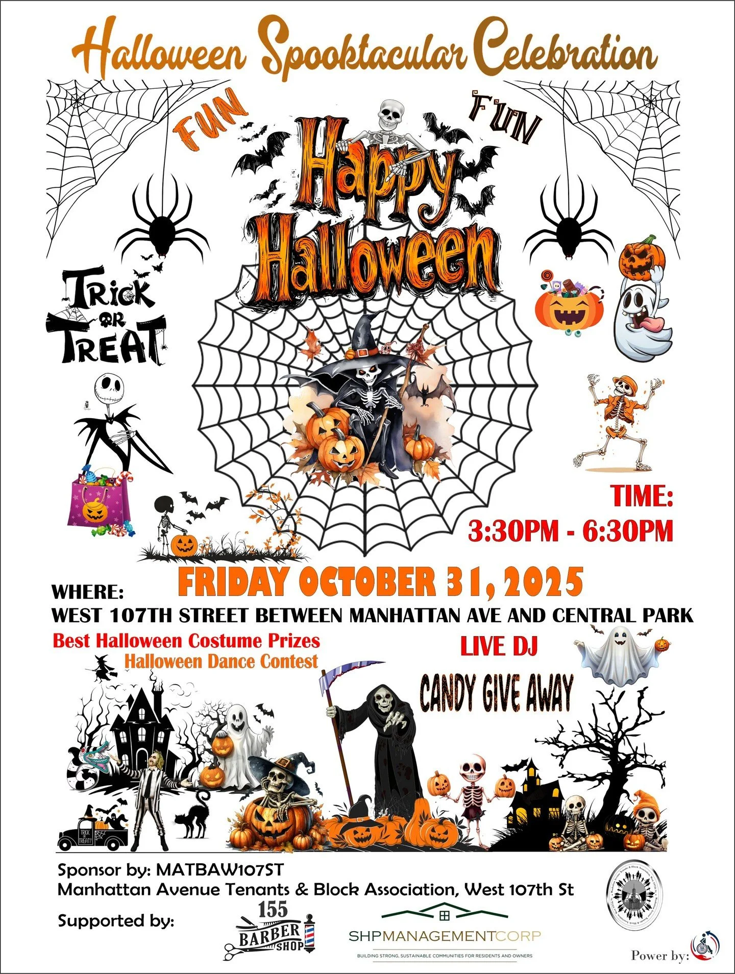 The Manhattan Avenue Tenants &amp; Block Association at 107th St is hosting their Halloween Spooktacular Celebration this Friday, October 31st! They'll have music, dancing, prizes, candy, and a costume contest. 
-
-
-
#upperwestside #uws #openstreets
