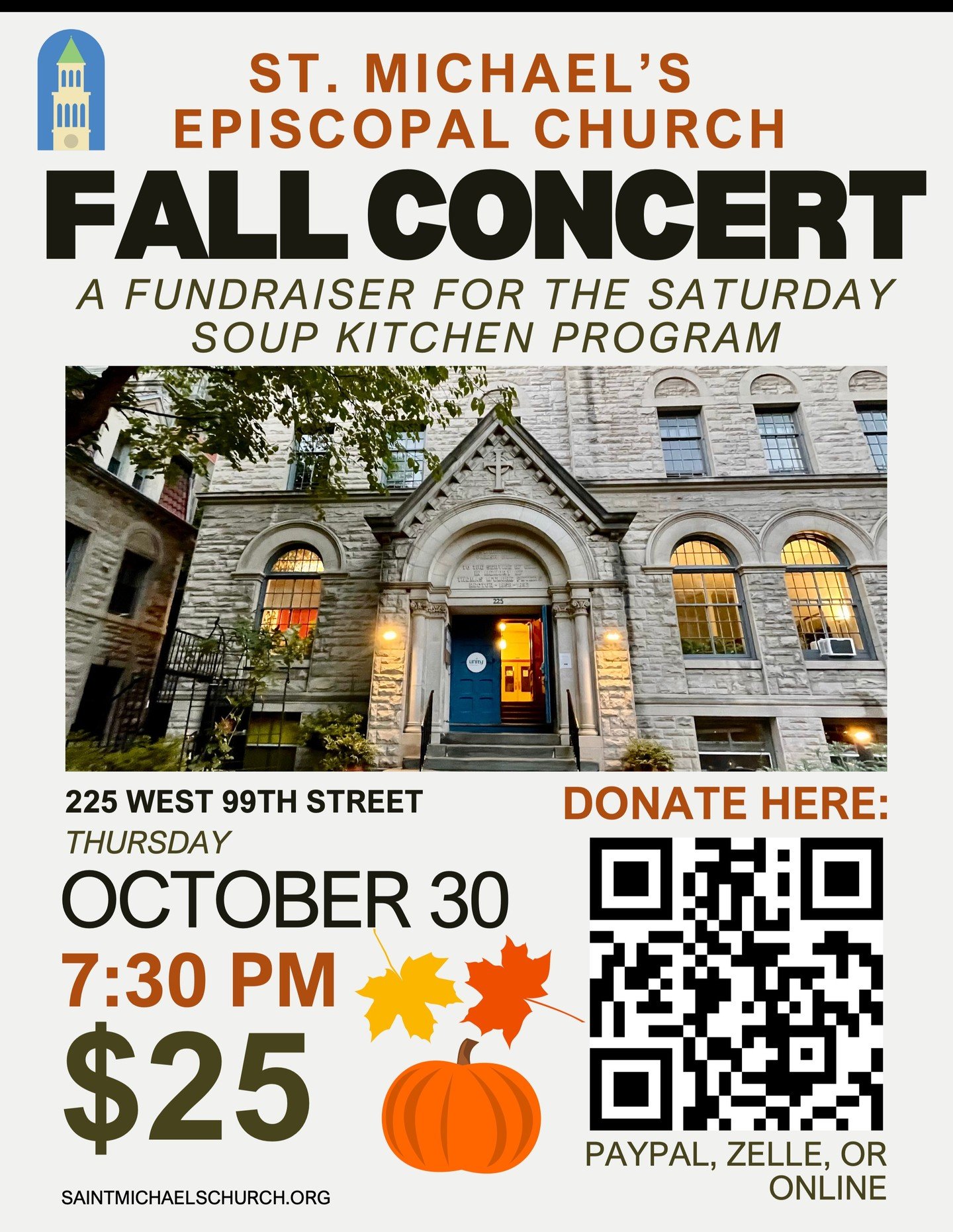 St. Michael's Episcopal Church is hosting a fall concert this Thursday, October 30 as a fundraiser for their soup kitchen program!
-
-
-
#upperwestside #uws #nyc #cabidnyc #columbusamsterdambid