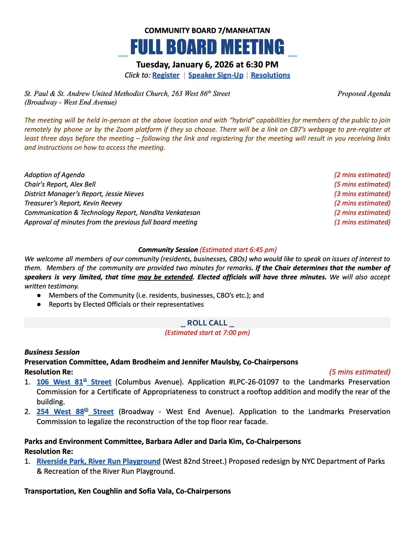 Manhattan Community Board 7 is hosting their first full board meeting of 2026 tomorrow, January 6 at 6:30 PM. Members of the public are encouraged to attend, please register for this meeting at the link in our bio. 
-
-
-
#upperwestside #uws #nyc #ca