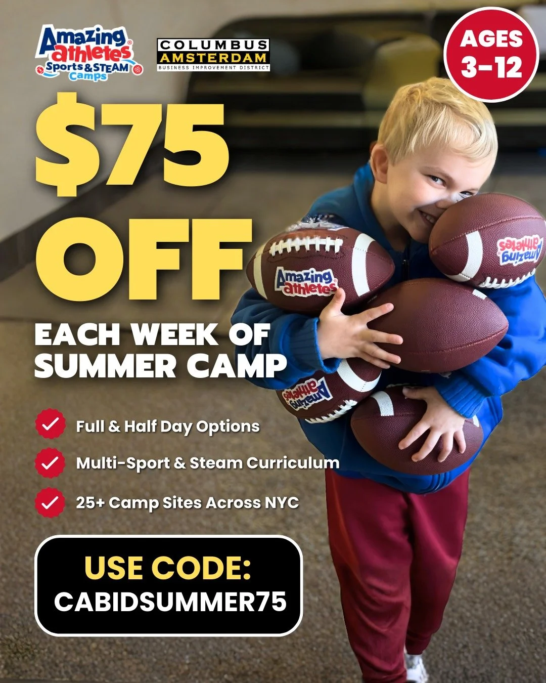 Our friends at Amazing Athletes and Soccer Stars are offering exclusive promotions to our BID neighbors and followers-- make sure to take advantage of these offers while they are still active! Visit linktr.ee/UWSYouthPrograms for more information.
-
