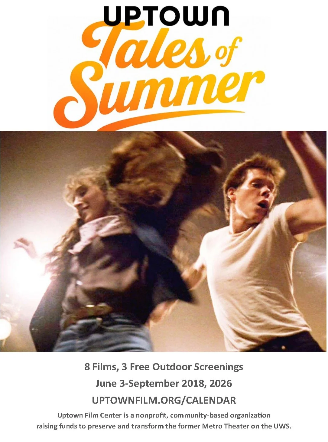 The Uptown Film Center's summer pop-up series, Tales of Summer, starts Wednesday, June 3. This series includes three FREE outdoor screenings, make sure to catch Mamma Mia! at our Open Streets on Saturday, August 22. The four screenings at the JCC are