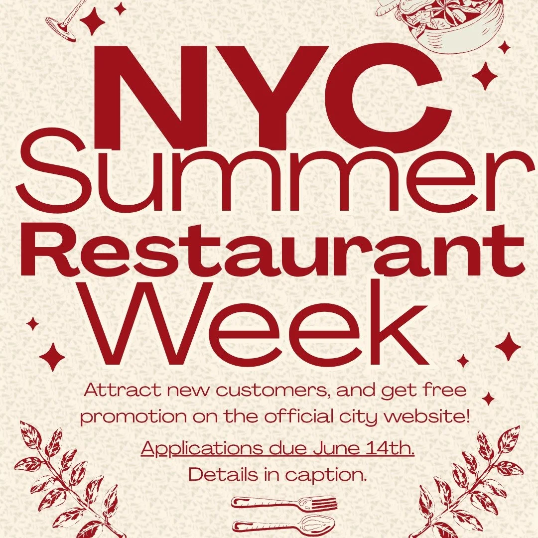 Register for NYC Summer Restaurant Week and get free promotion from the @nyctourism official website! 

PROGRAM DATES
&bull;	Reservations Open/Press Announcement: July 12, 2026
&bull;	Program Live: July 20&ndash;August 16 with optional extension to L