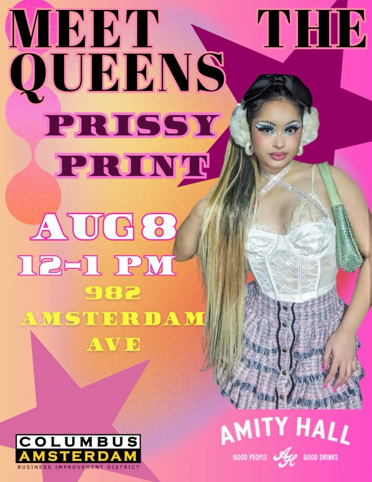 MEET THE QUEENS!!!! 

Here&rsquo;s a little more about the drag queens performing for our Amsterdam OpenStreets THIS SATURDAY&hellip;.

Prissy Print is your favorite mixed Asian Angel 🪽 Coming to NYC by way of California, she brings a glitzy, showgi