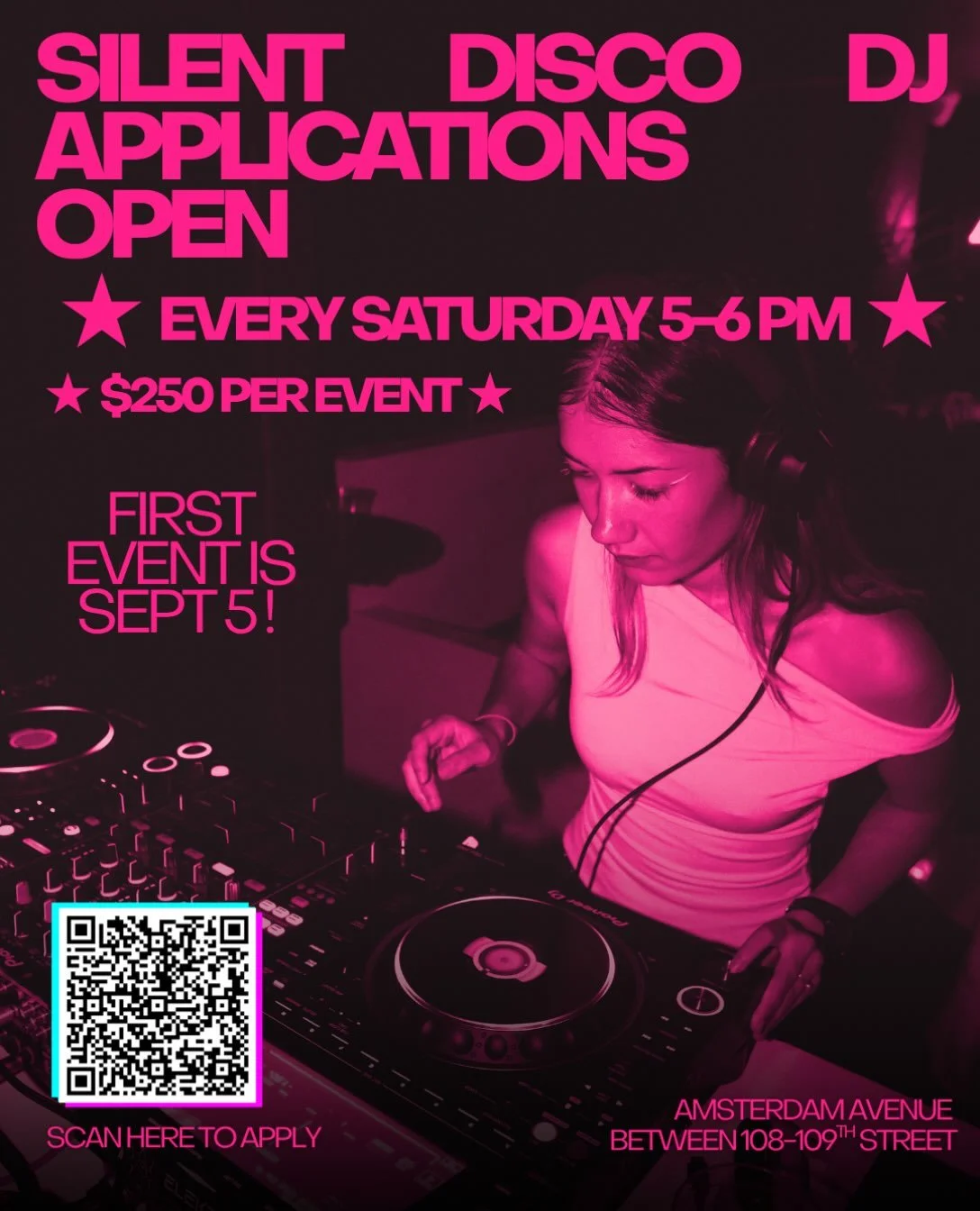 APPLY TO BE A DJ FOR OUR OUTDOOR COMMUNITY PARTIES!!! 

We are looking for individuals who want to DJ for our silent disco parties. If you or someone you know has experience DJing, wants to get exposure and is looking to give back to the community, t
