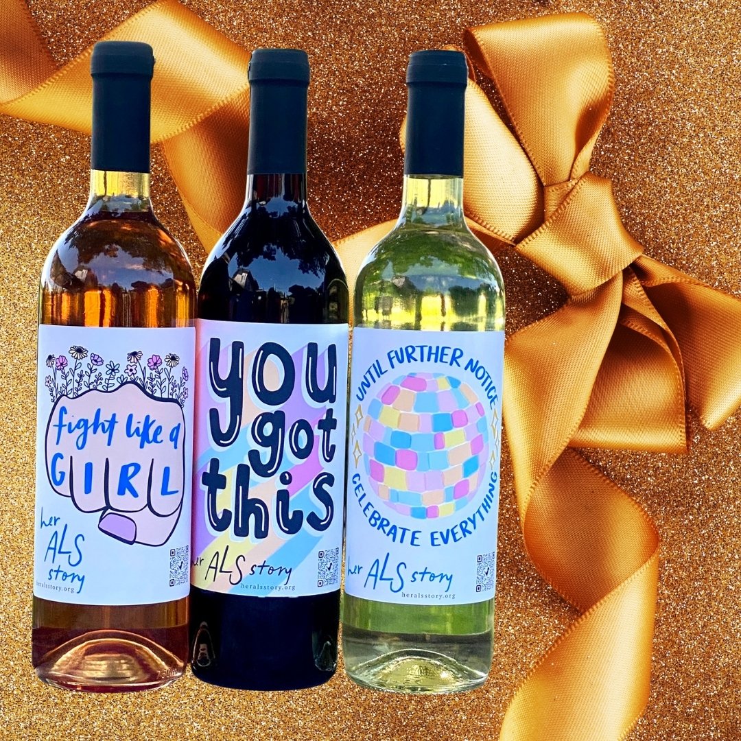 Celebrate the holidays in style 🍷 Shoutout to @created_to_heal for designing such beautiful labels for this collection!

Purchase via link in bio!

 #ALSAwareness #EndALS #HerALSStory #ALS #LifeWithALS #Accessibility #Disability #MND #MotorNeuroDise