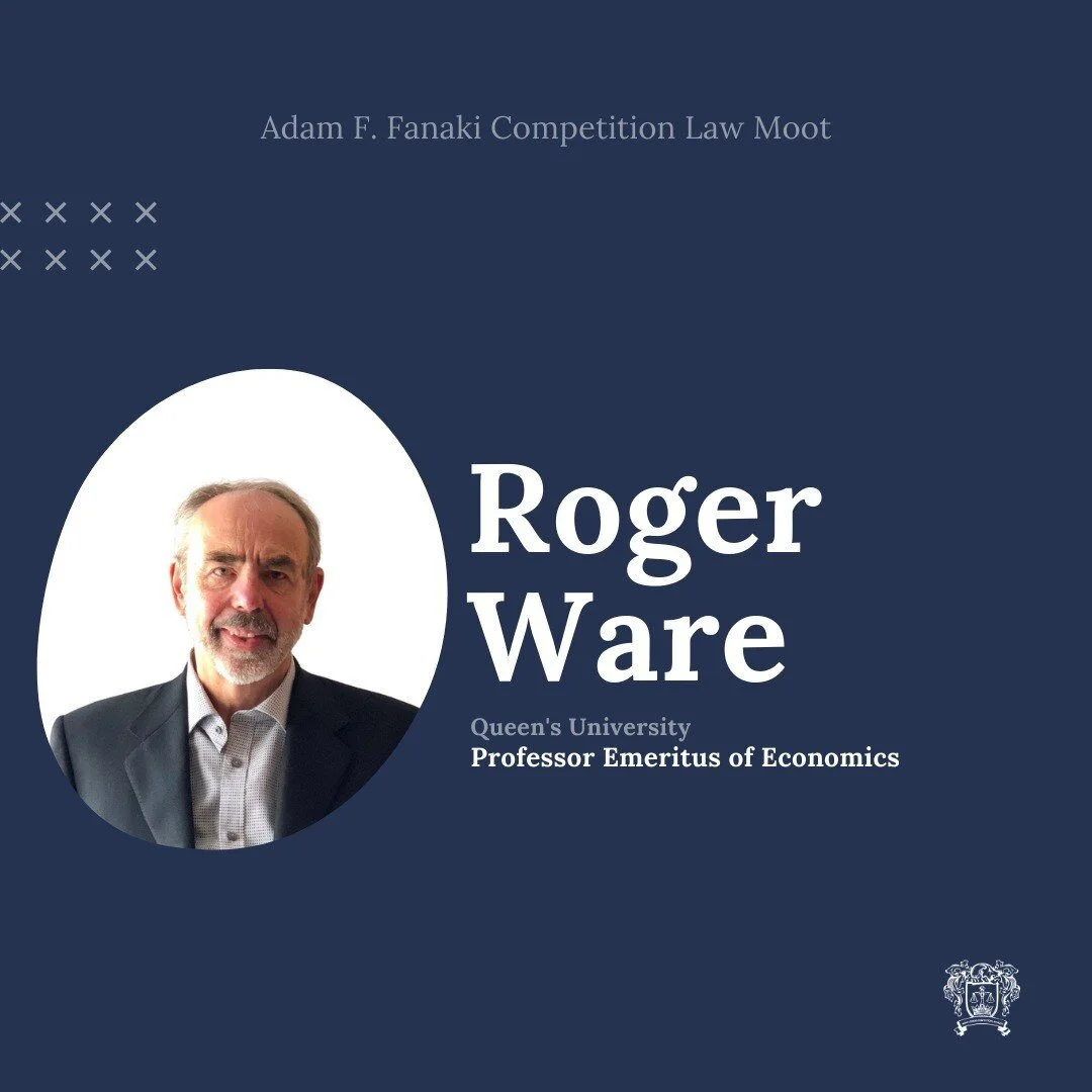 We're thrilled to welcome Roger Ware, Professor Emeritus of Economics, to our upcoming moot! 

With a wealth of experience in the field, Roger is sure to bring some invaluable insights to the bench.

@queensuniversity 
@queensulaw 
@queenscorporatela