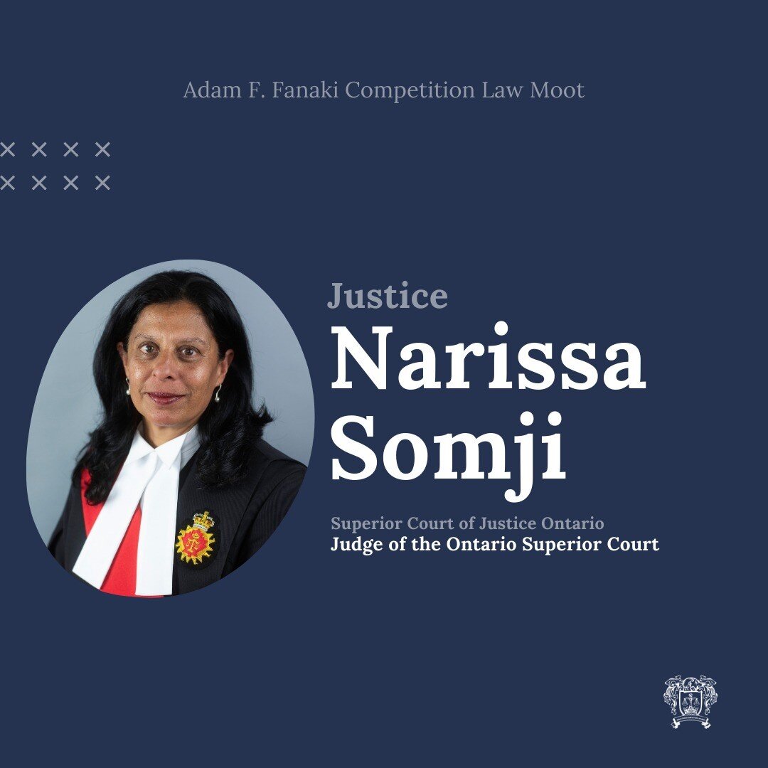 From the Superior Court of Justice in Ottawa, to the Fanaki Moot in Toronto, please welcome Justice Somji!

Having specialized in the prosecution of Competition Act offences, regulatory offences, and economic crimes, Justice Somji brings an unparalle