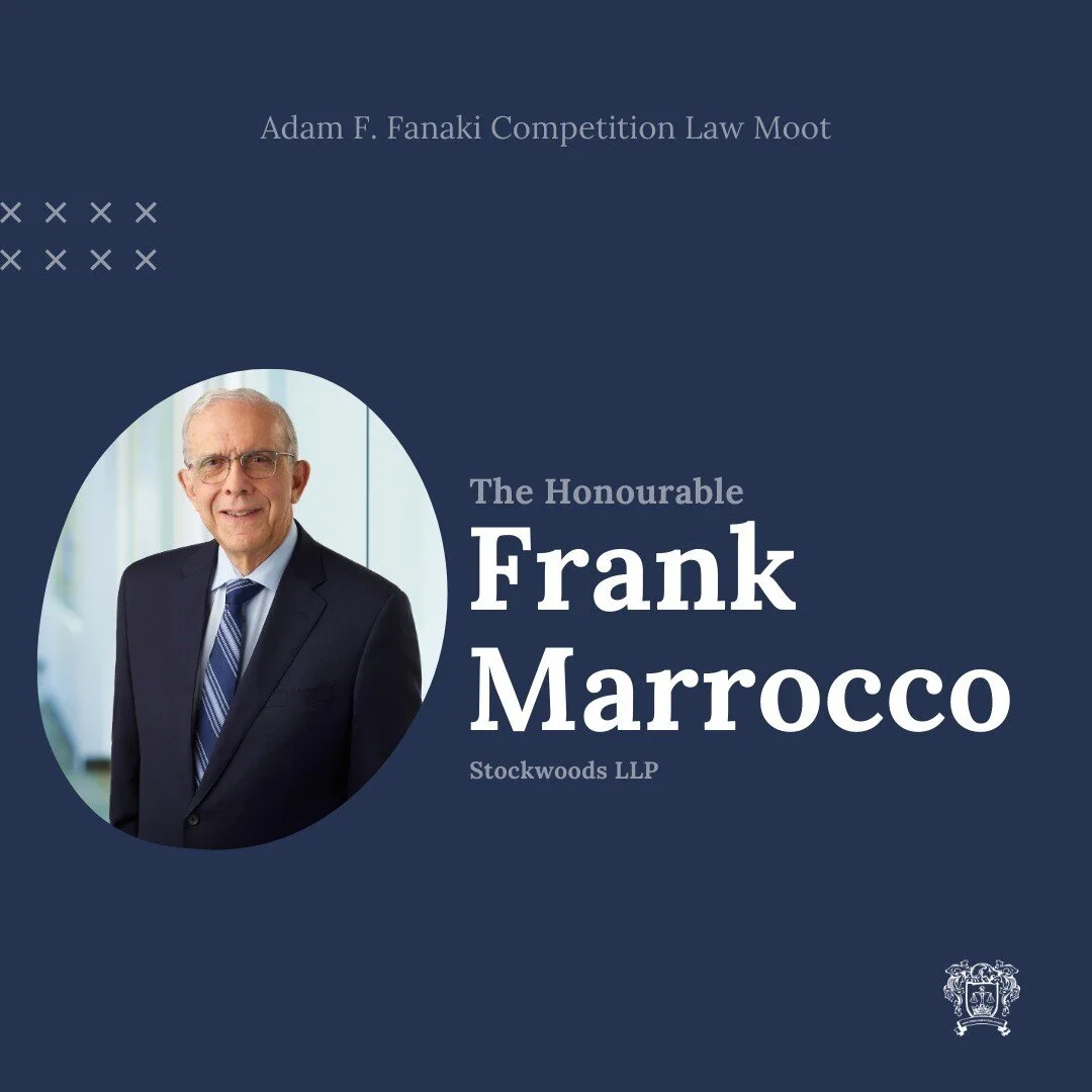 The Honourable Frank Marrocco 🌟

With an esteemed career as a Superior Court judge and Associate Chief Justice, his expertise in diverse legal realms is unparalleled. 

We are grateful for his invaluable contribution as a judge at the Fanaki Moot!

