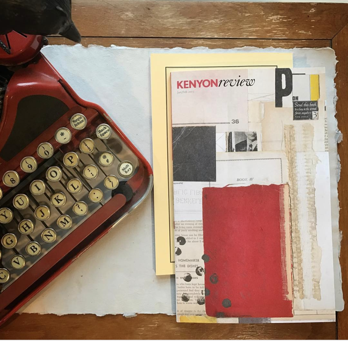 red typewriter with Jan/Feb issue of the Kenyon Review