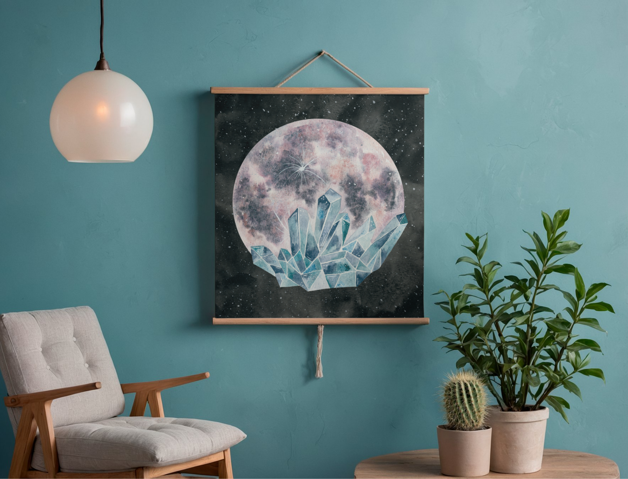 Crystal Moon Watercolour Print