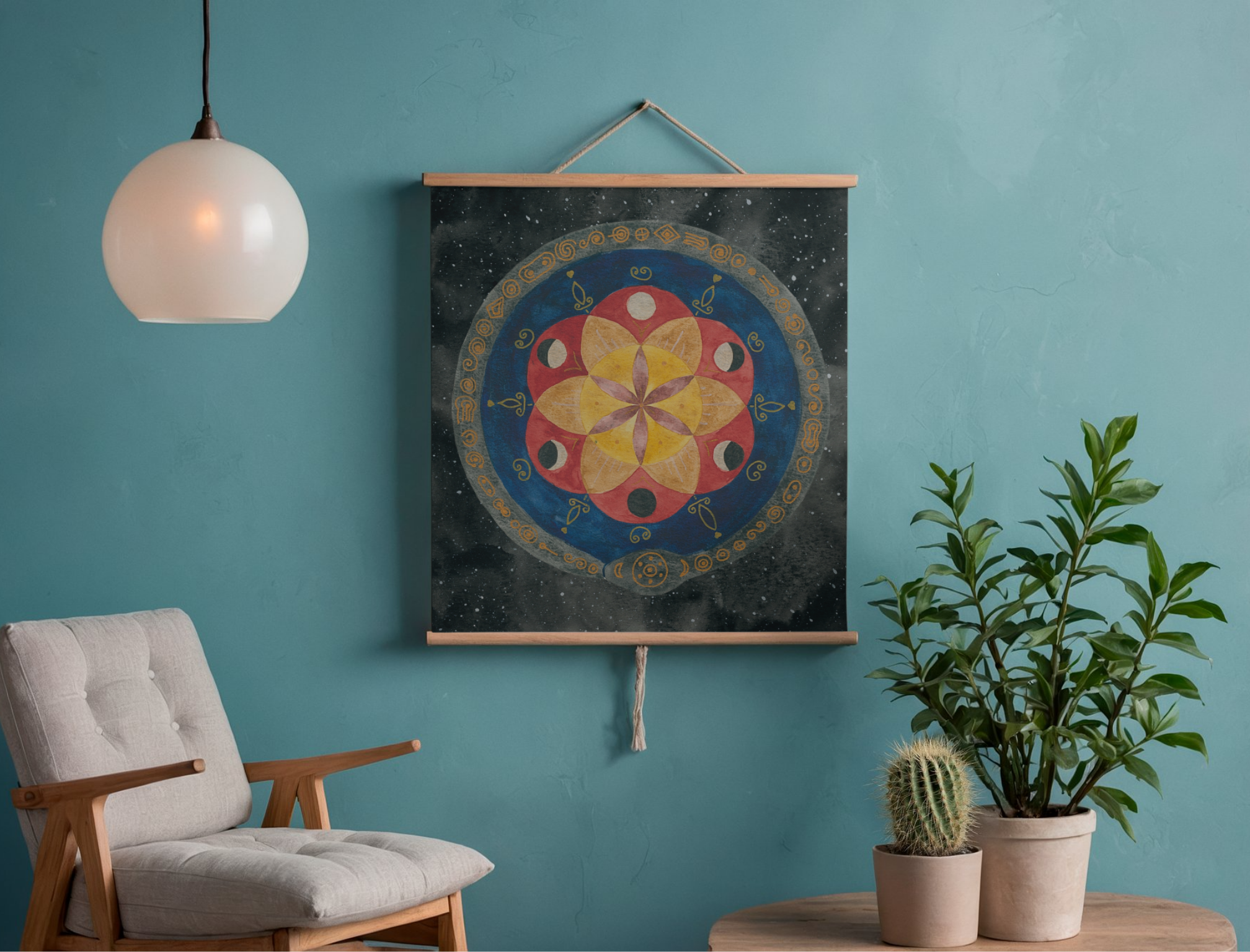 Snake Mandala Watercolour Print