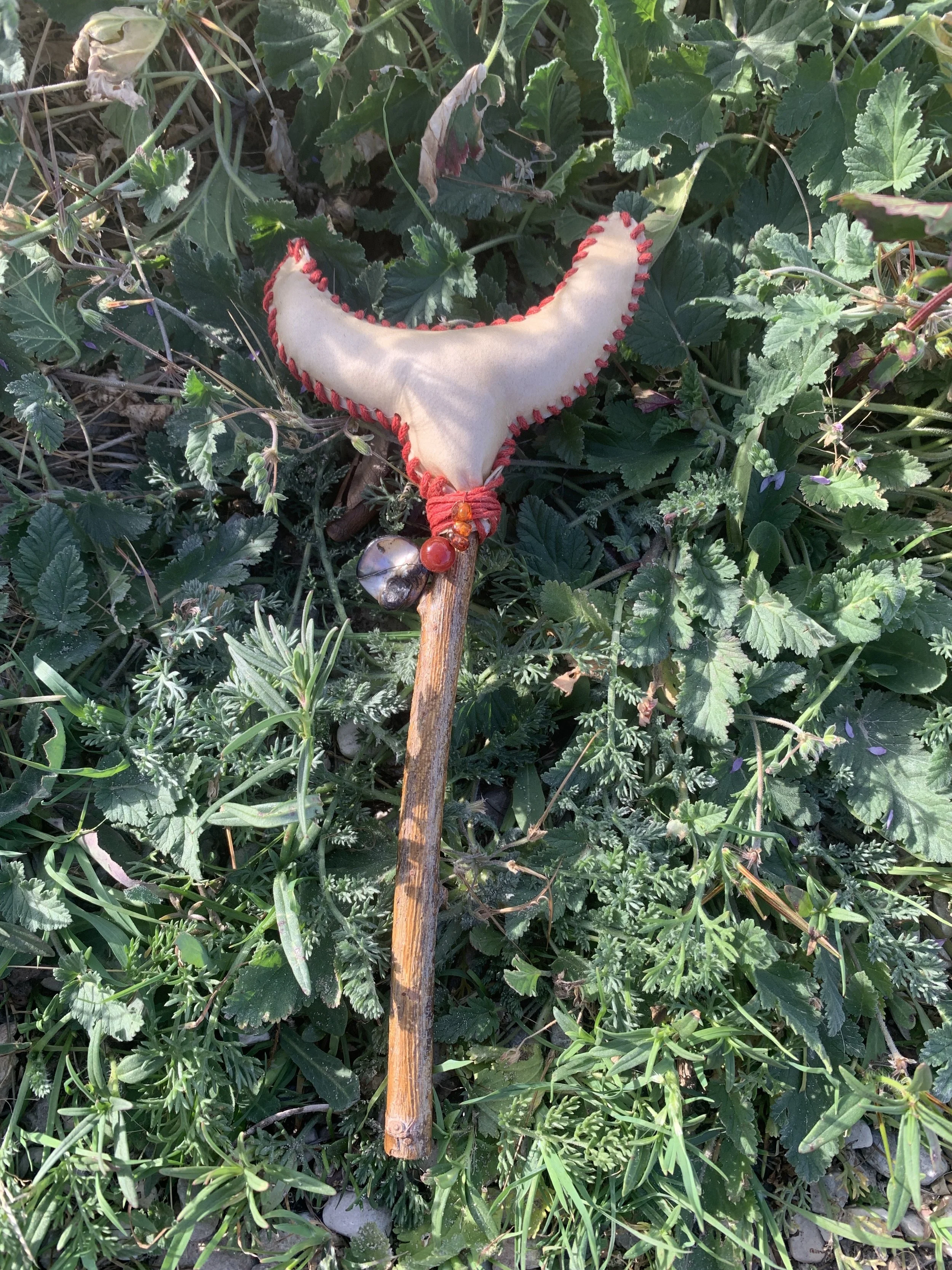 Crescent Moon Red Stag Rattle