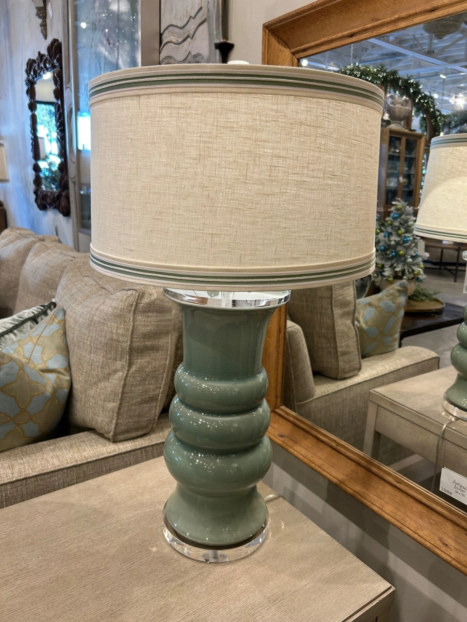 Green Porcelain Lamp 
$1195 
251759 
Pair Available
